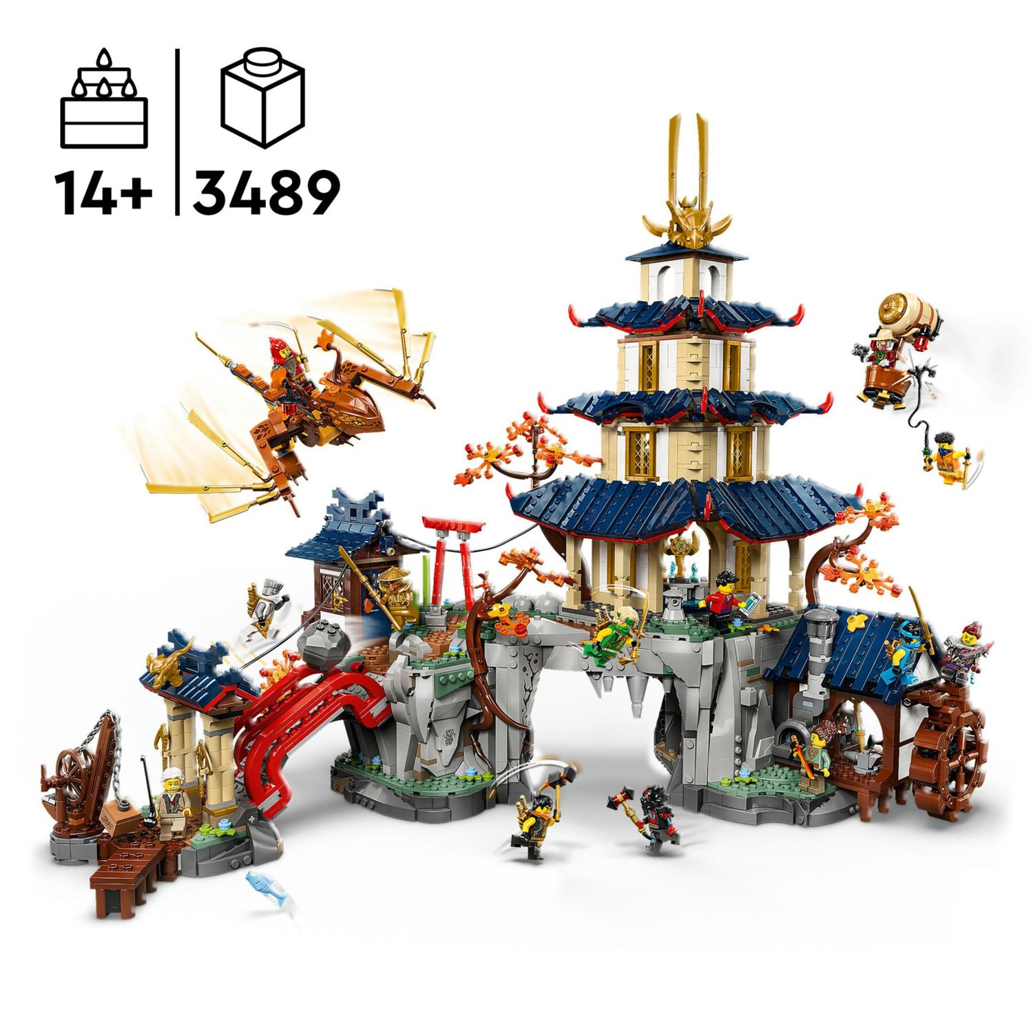 Lego ninjago 71814 torneo città tempio: pagoda, 13 minifigure 14+ - LEGO NINJAGO, Lego