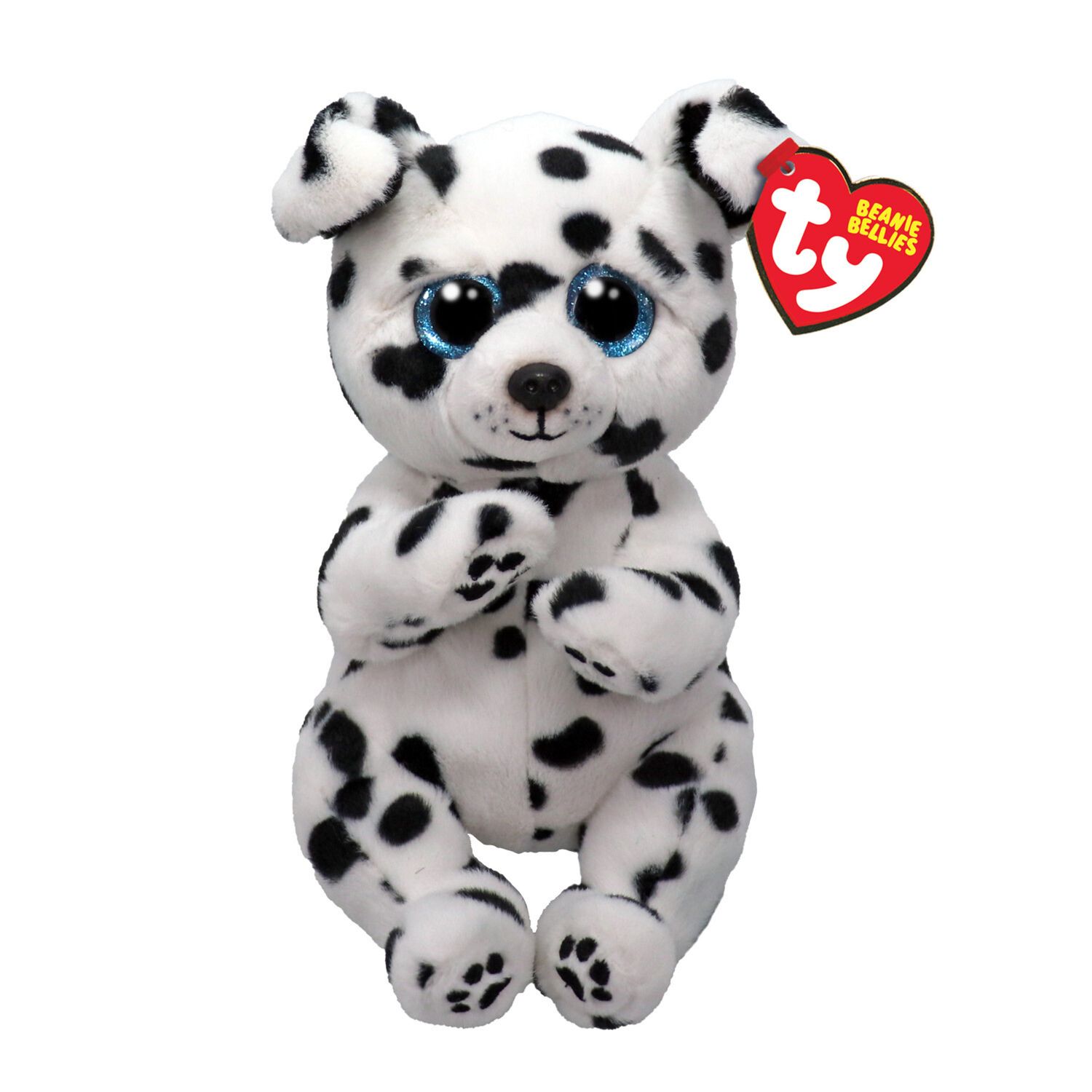 Ty beanie bellies - rowdy il dalmata con occhioni azzurri glitter, i peluche col pancino morbidi e coccolosi - 20 cm - t41502 - TY