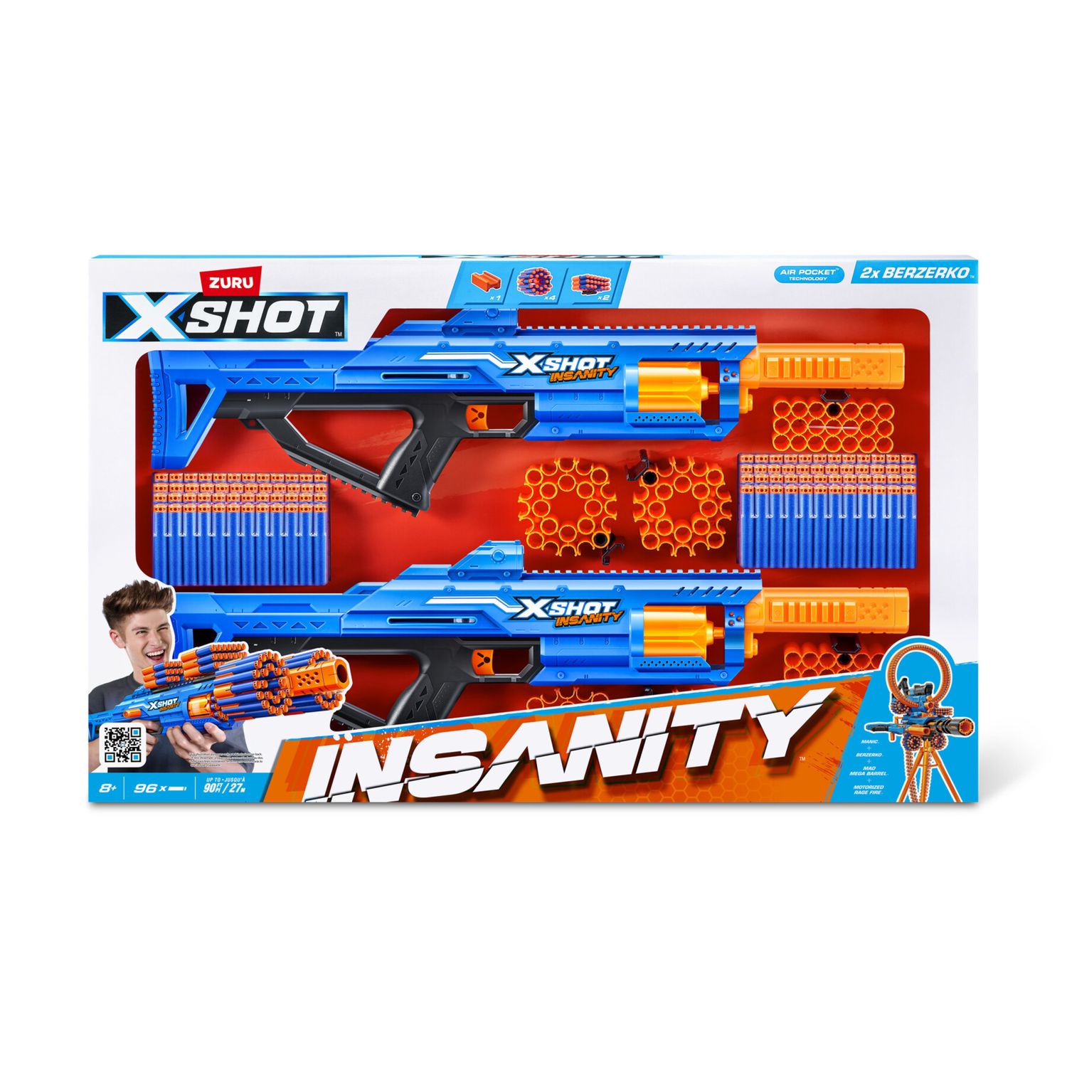 Xshot insanity berzerko: 8 shot 2pk, blaster giocattolo - X-SHOT