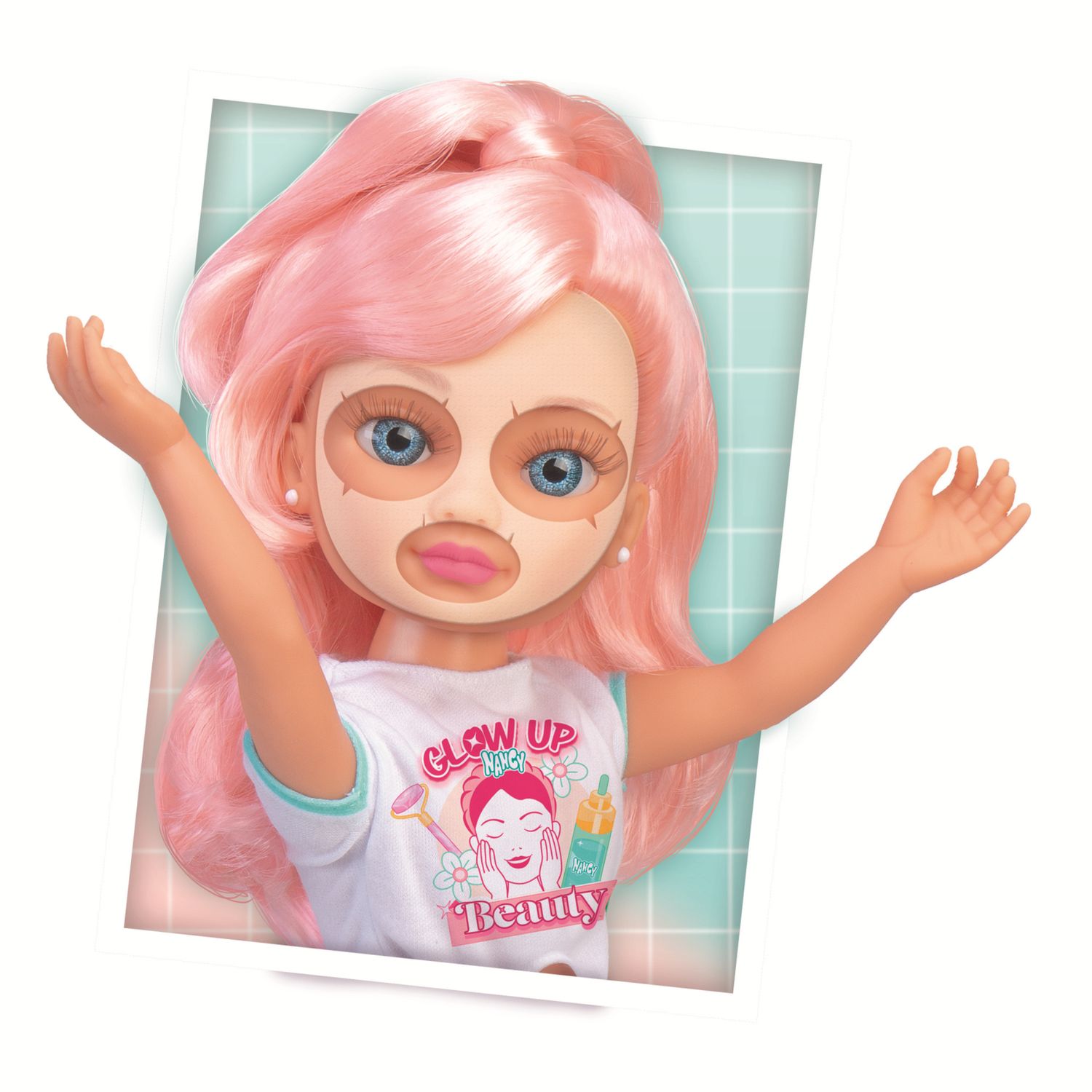 Nancy glow up beauty pack, bambola 42 cm con accessori - NANCY