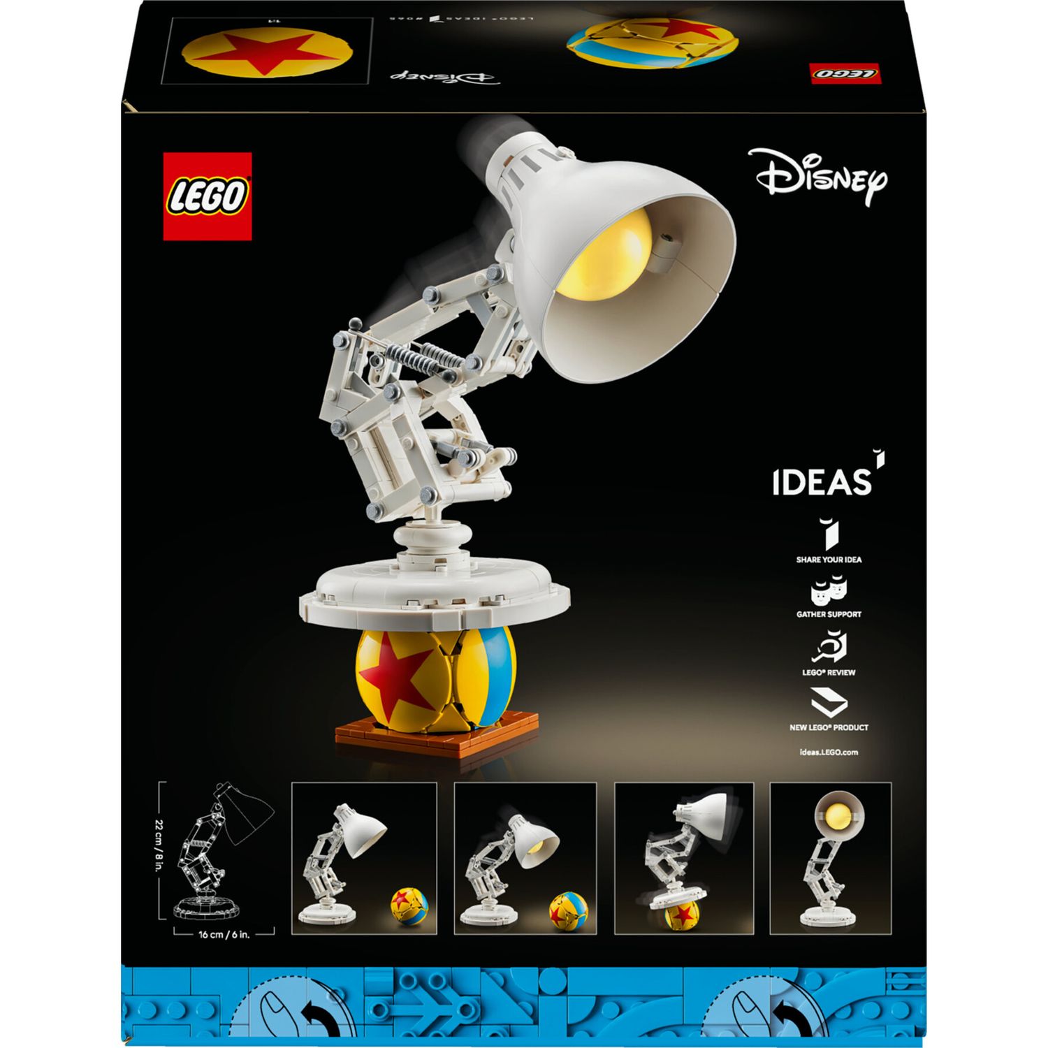 Lego ideas 21357 disney pixar luxo jr. - set adulti, decorazione - Lego
