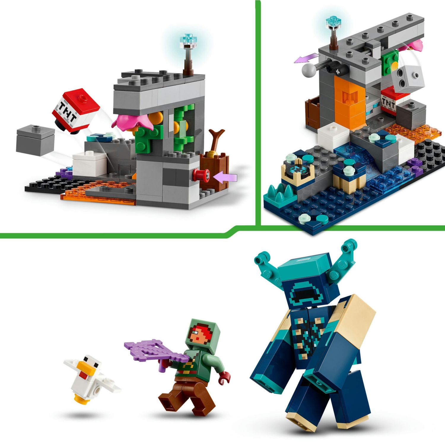 Lego minecraft 21274 sorvegliante: minifigure, caduta massi 7+ - Lego