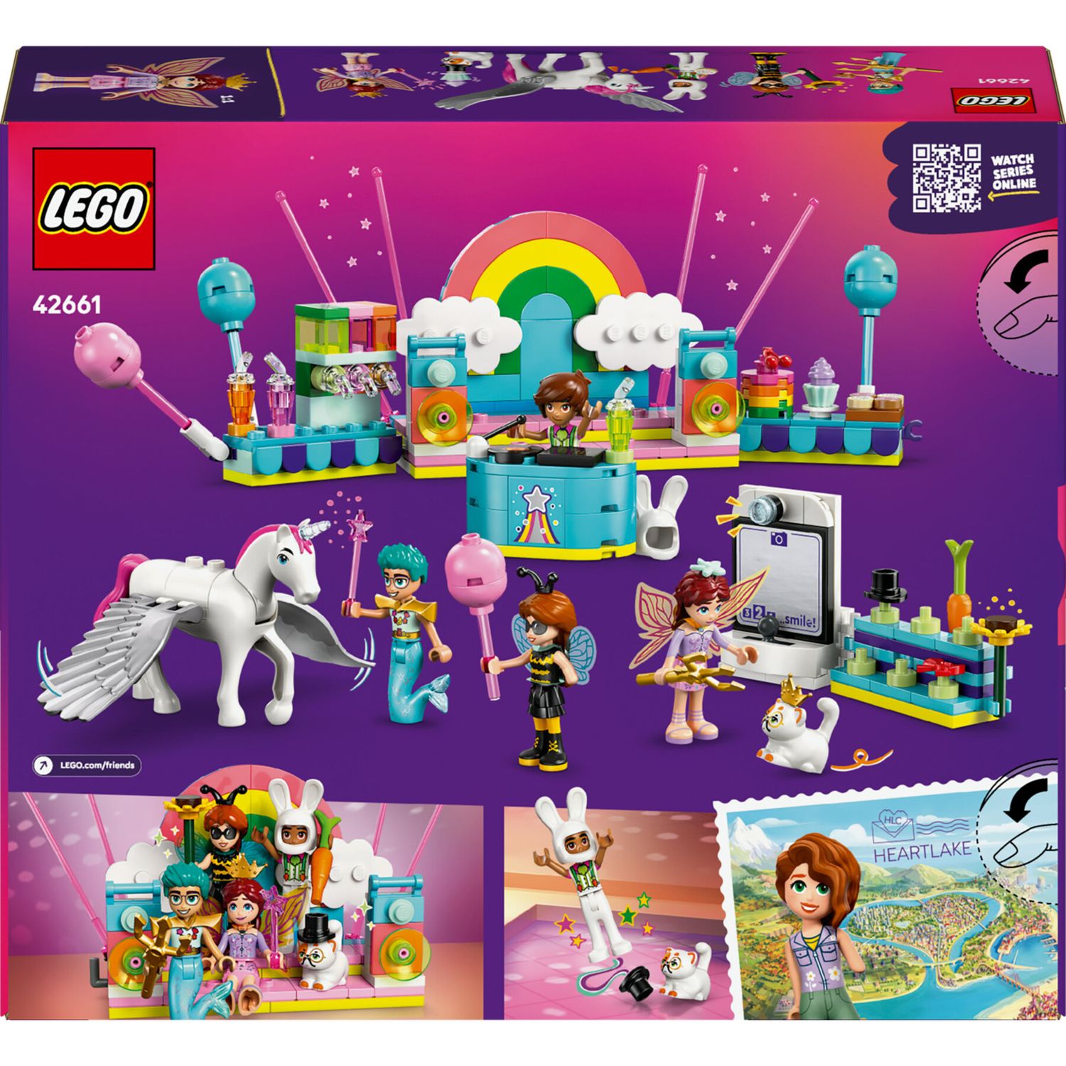 Lego friends 42661 party unicorno fatina: 4 mini bamboline, 2 animali 6+ - LEGO FRIENDS, Lego