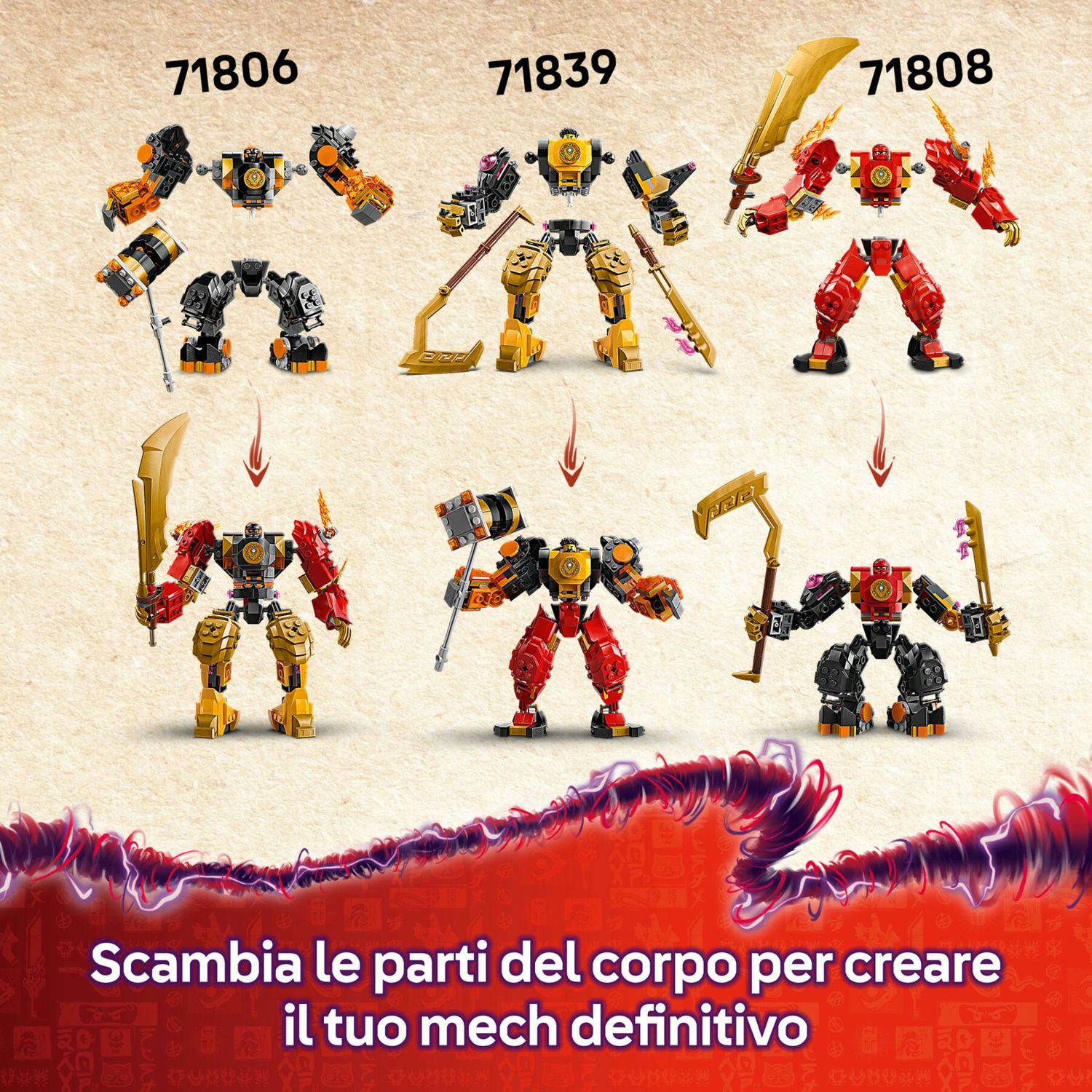 Lego ninjago 71839 battle mech spinjitzu arin: drago, 2 minifigure 7+ - LEGO NINJAGO, Lego