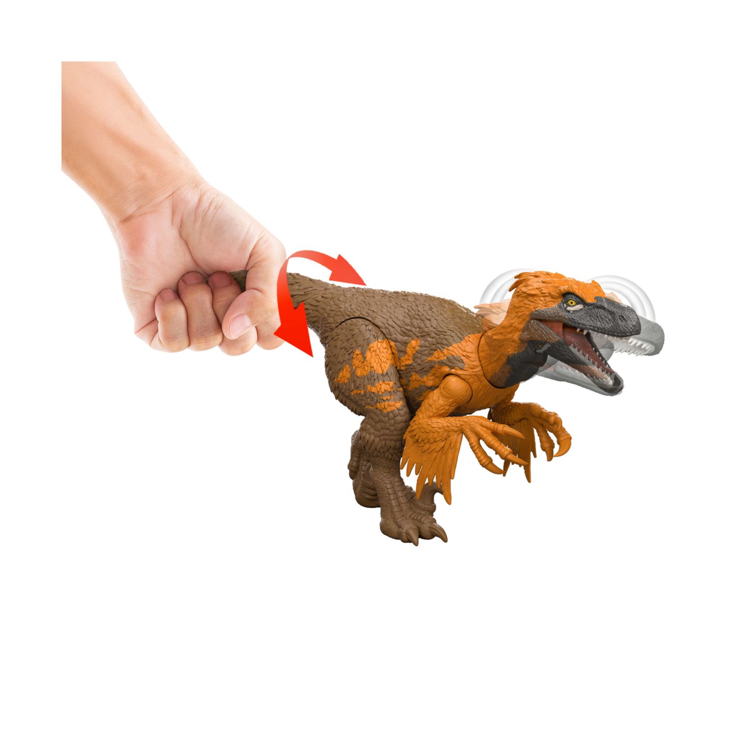 Mattel jurassic world - utahraptor ruggito selvaggio jw -dinosauro snodato con suoni e attacco coda - Jurassic World