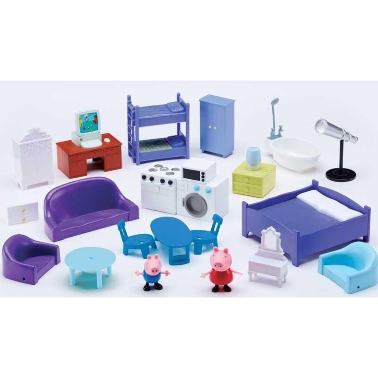 Peppa pig casa in legno con personaggi e arredi – 8 stanze e suoni- include 20 accessori - PEPPA PIG