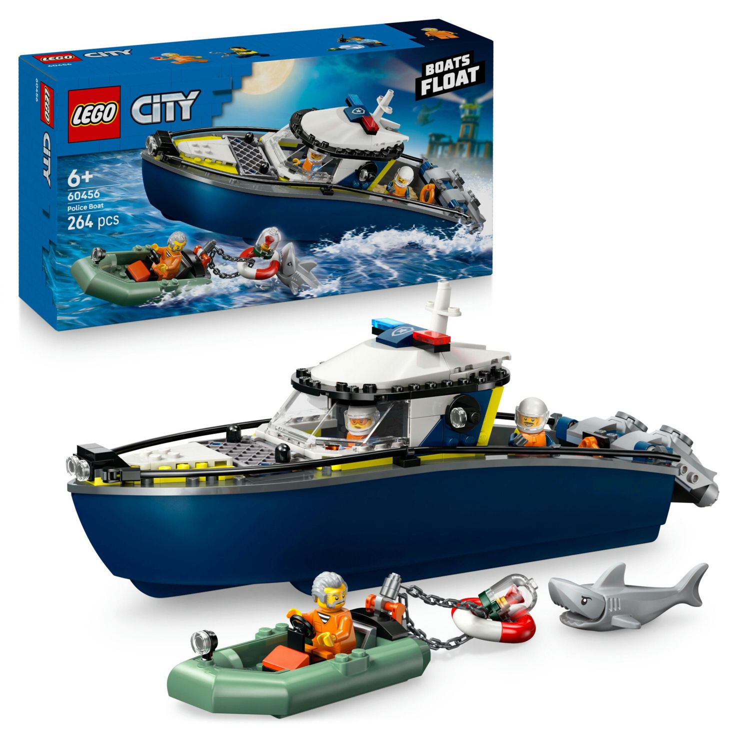 Lego Unisex City Police Boat Chase Toy With A Speedboat 60456 - Immagine 11