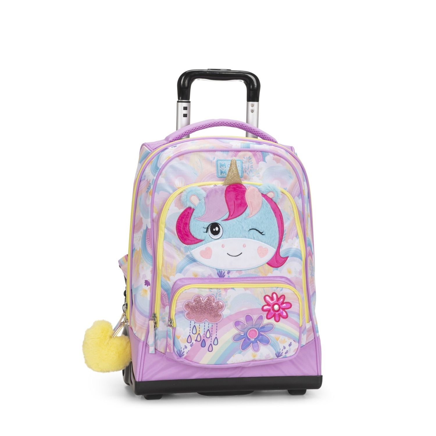 Zaino trolley scuola mofu mofu unicorno con spallacci a scomparsa e maniglia regolabile - 