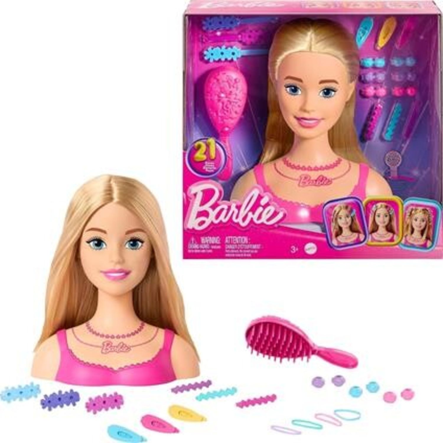 Testa barbie per acconciature capelli biondi - 3+ - Barbie
