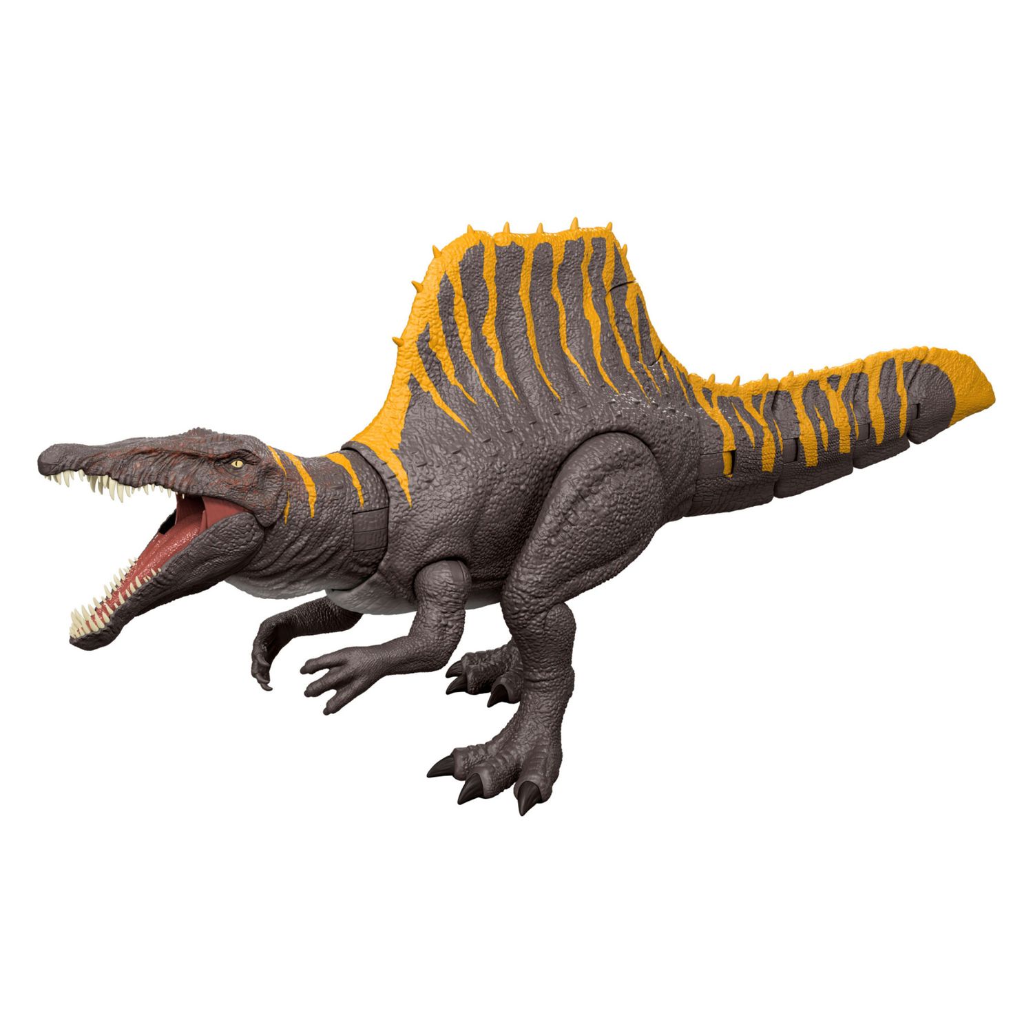 Mattel jurassic world la rinascita - spinosauro coda letale, dinosauro snodato con due mosse d'attacco e ruggito sonoro - Jurassic World