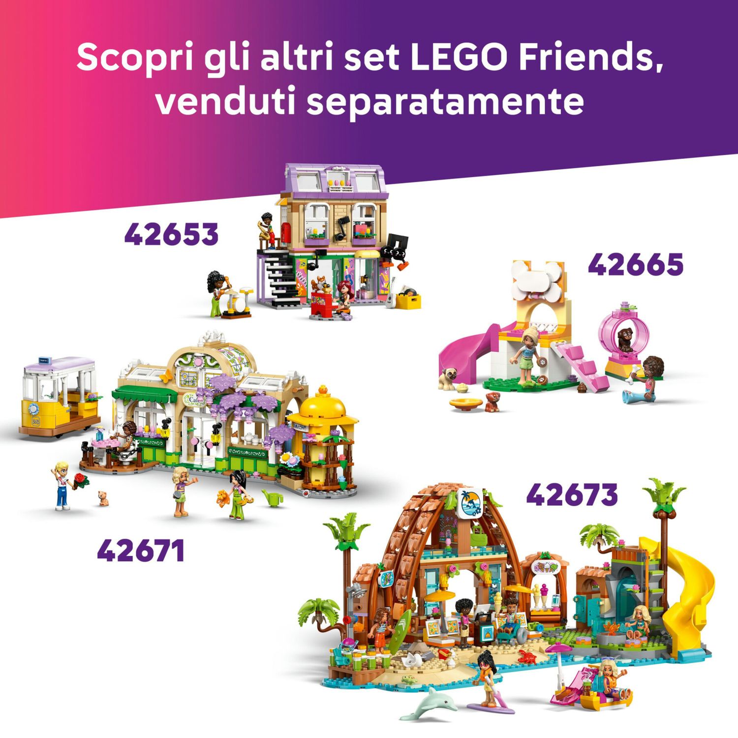 Lego friends 42666 festa felina: casa albero, 2 mini bamboline 6+ - LEGO FRIENDS, Lego