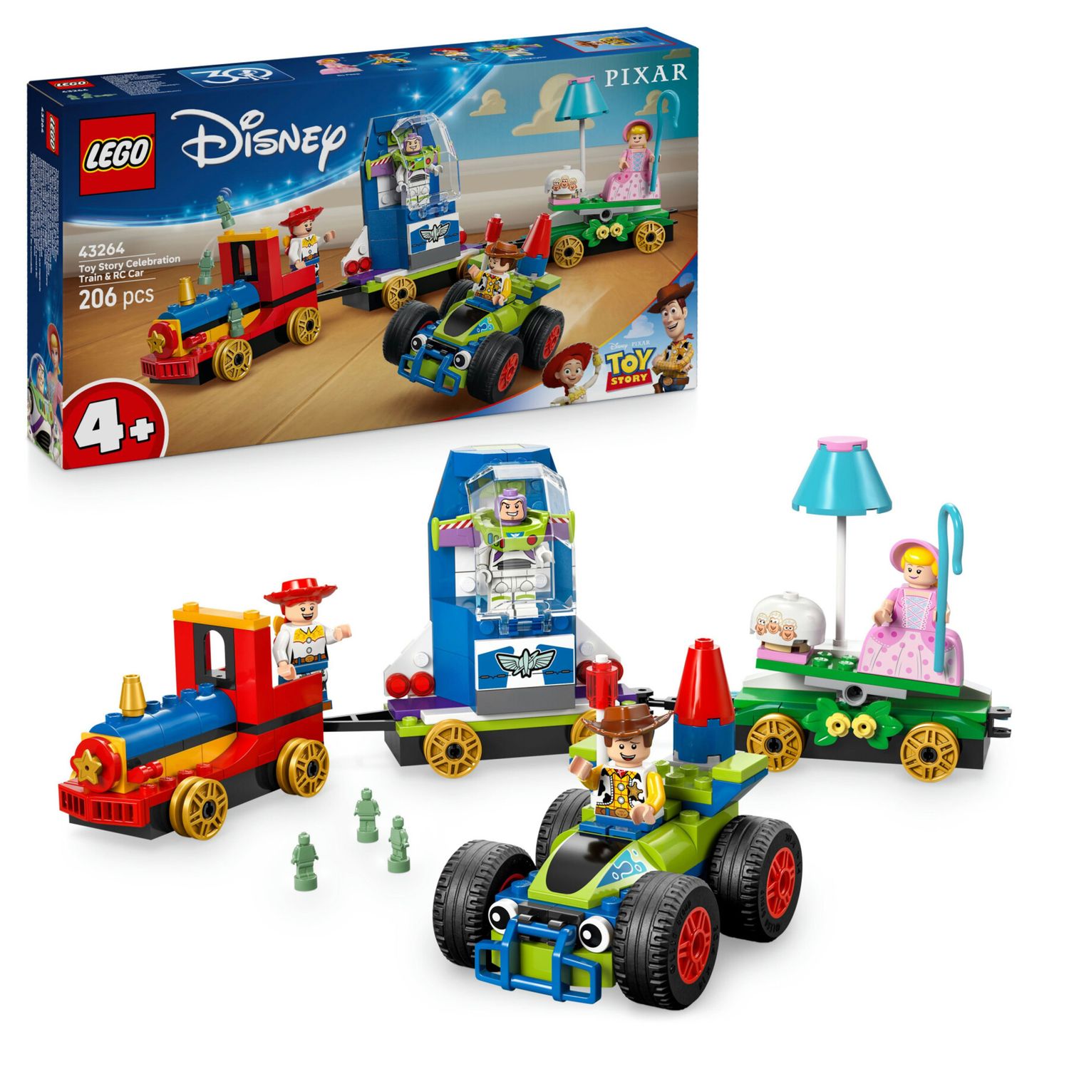 Lego disney pixar 43264 toy story: treno rc, auto, 4 minifigure 4+ - Disney, Lego