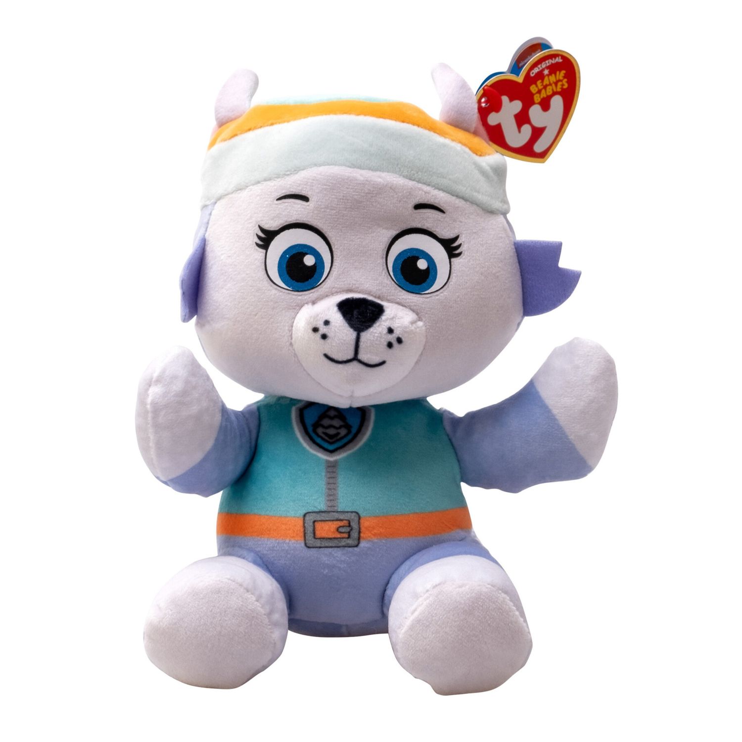 Ty - collezione paw patrol, everest, tutti gli eroi della squadra dei cuccioli in versione floppy, morbido peluche da collezionare- 20 cm - t44015 - TY, Paw Patrol