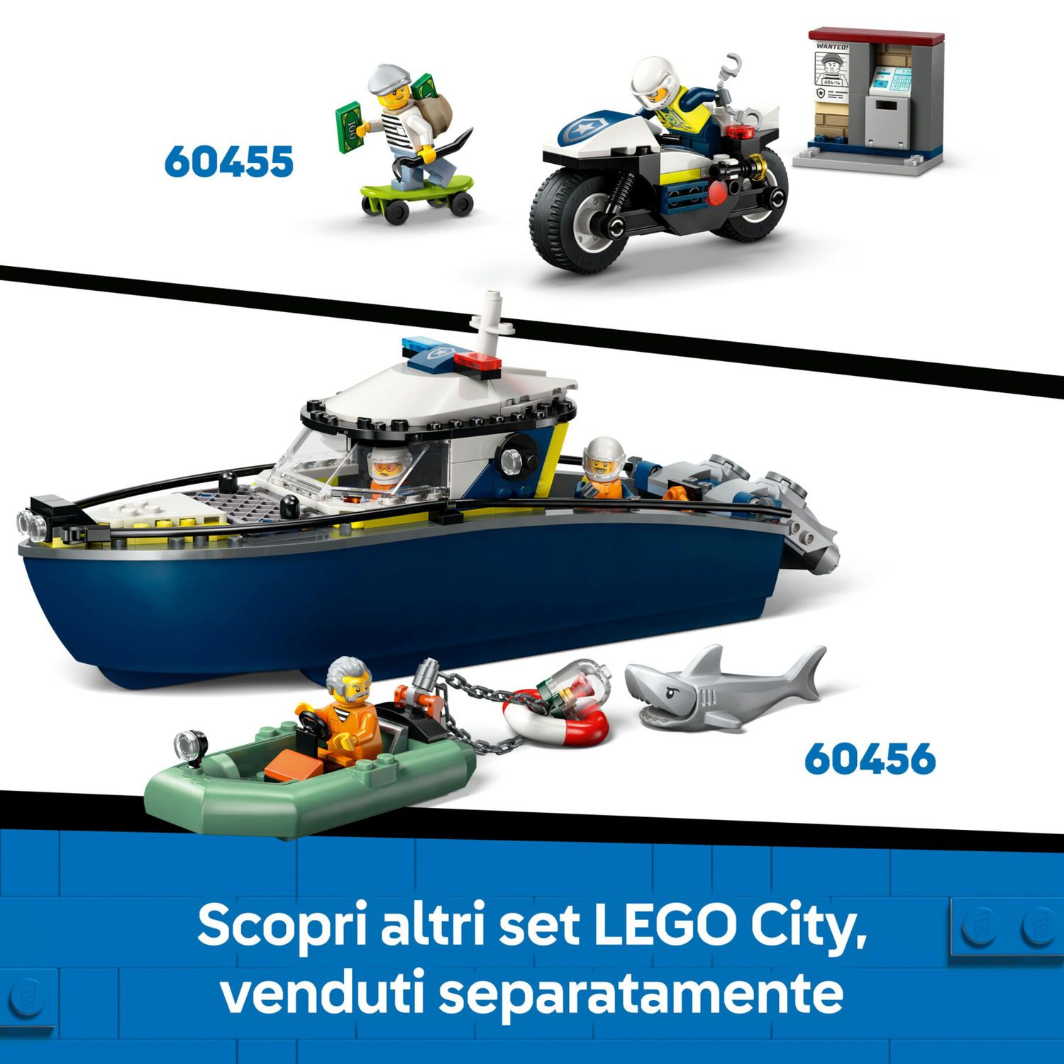 Lego city 60457 officina auto polizia: modulare, 4 minifigure 6+ - LEGO CITY, Lego