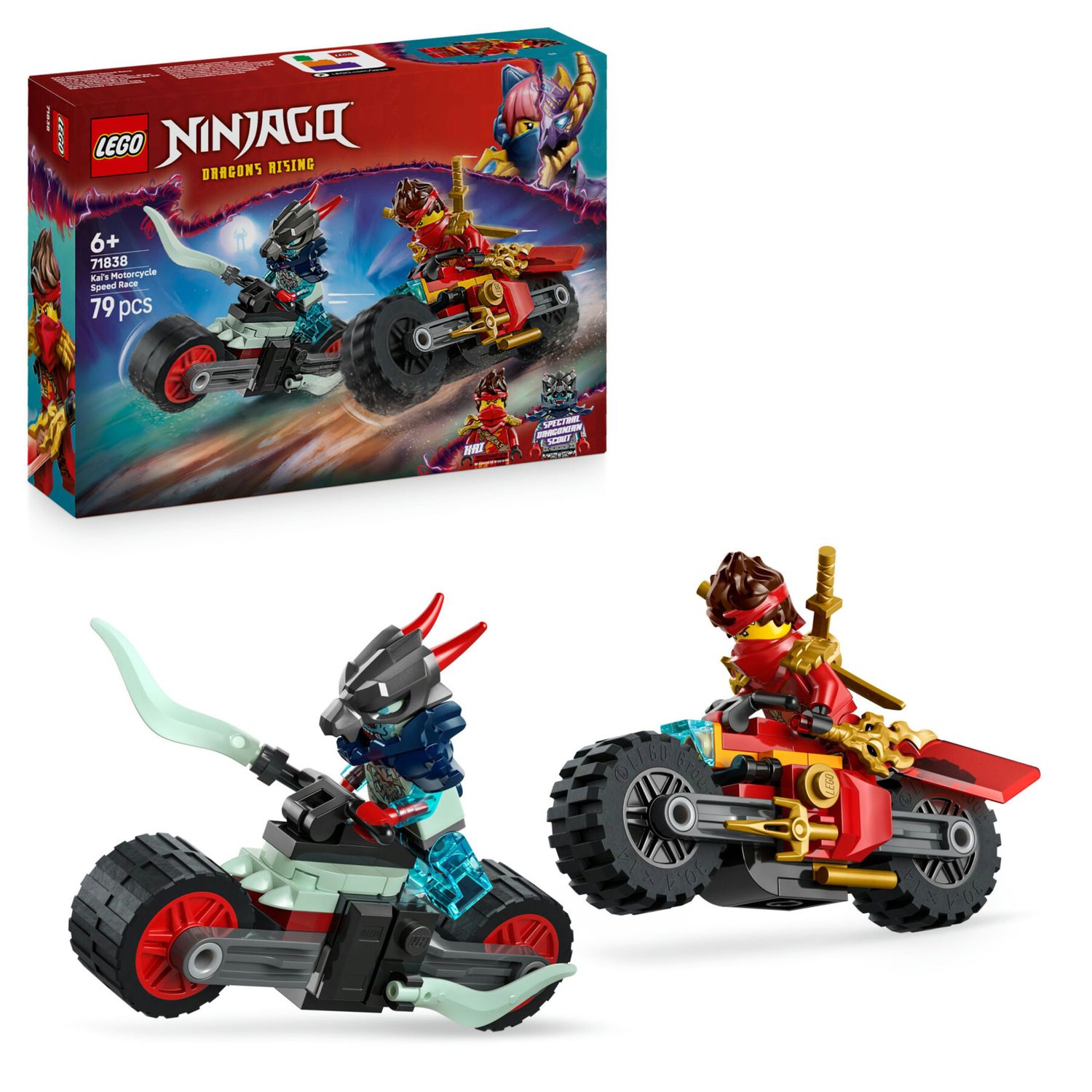 Lego ninjago 71838 moto kai: 2 motociclette, 2 minifigure 6+ - LEGO NINJAGO, Lego