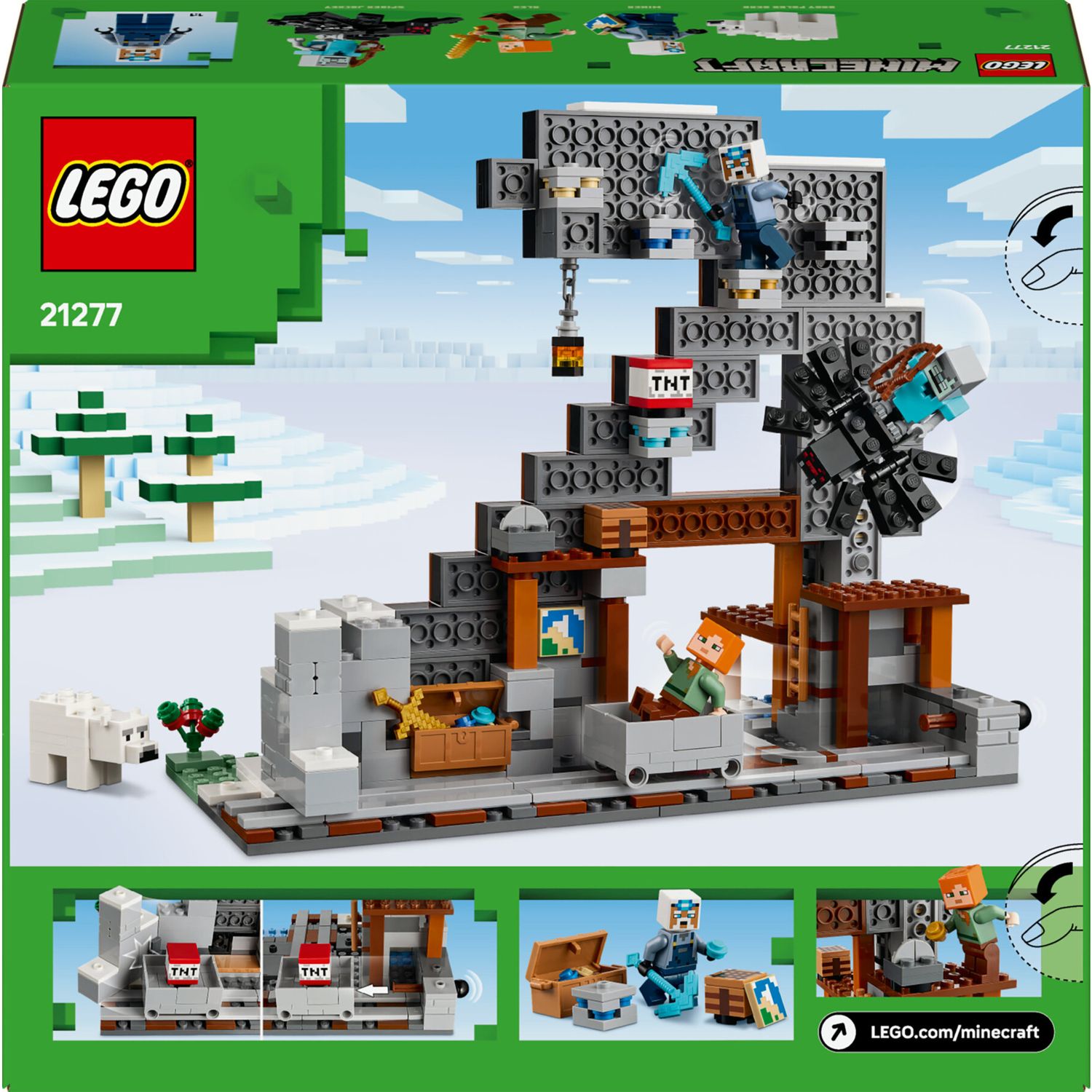 Lego minecraft 21277 miniera piccozze: interattivo, 3 personaggi 8+ - Lego
