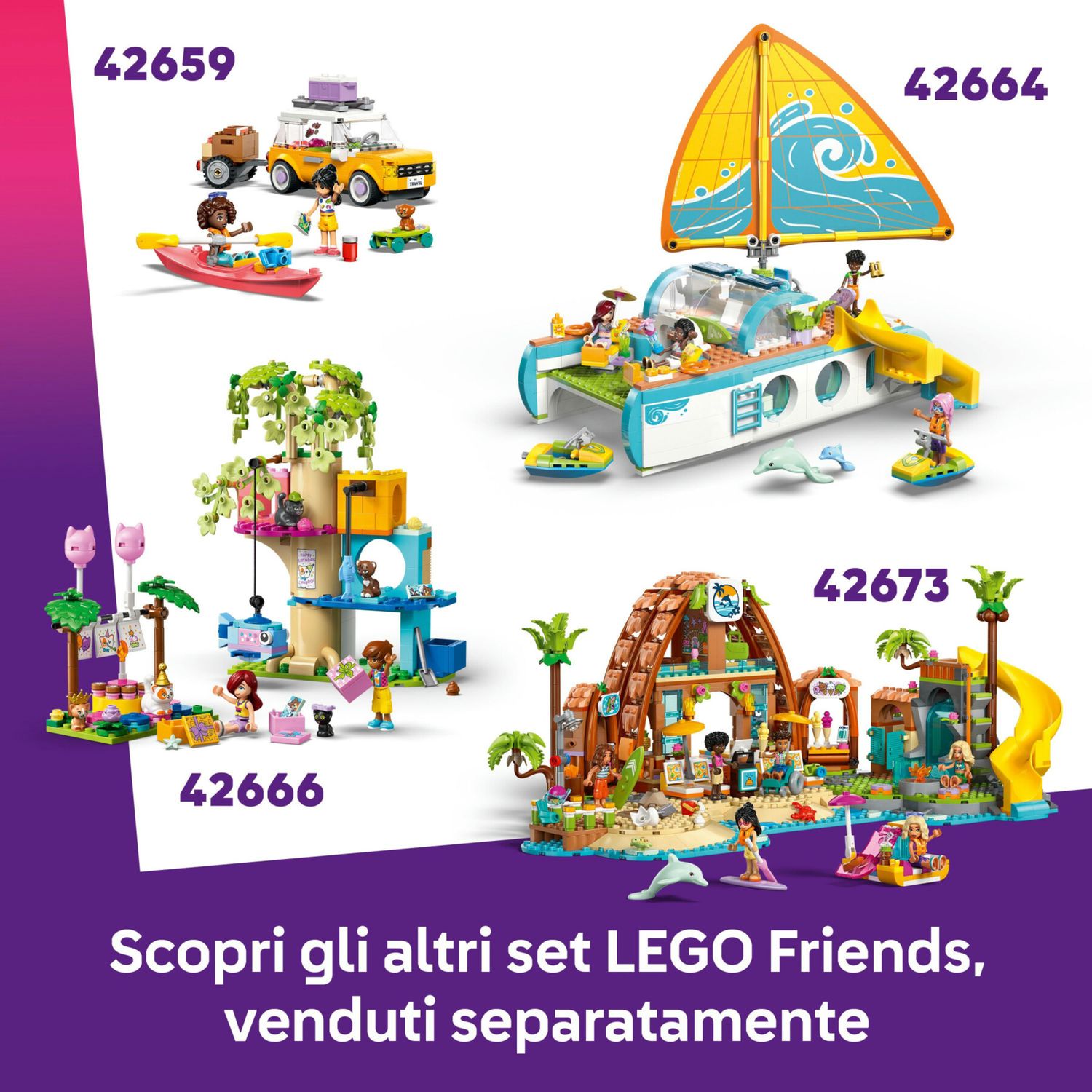 Lego friends 42661 party unicorno fatina: 4 mini bamboline, 2 animali 6+ - LEGO FRIENDS, Lego