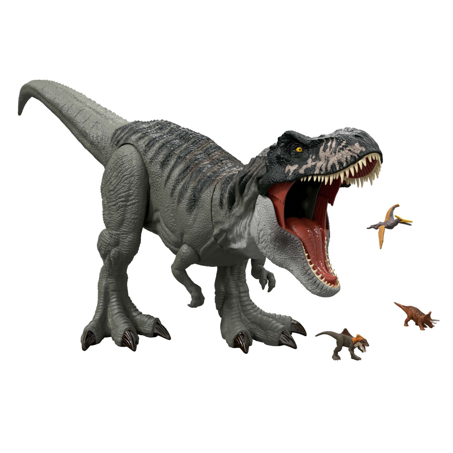 Mattel jurassic world la rinascita - t-rex super colossale, enorme dinosauro snodato con due mosse d'attacco - Jurassic World