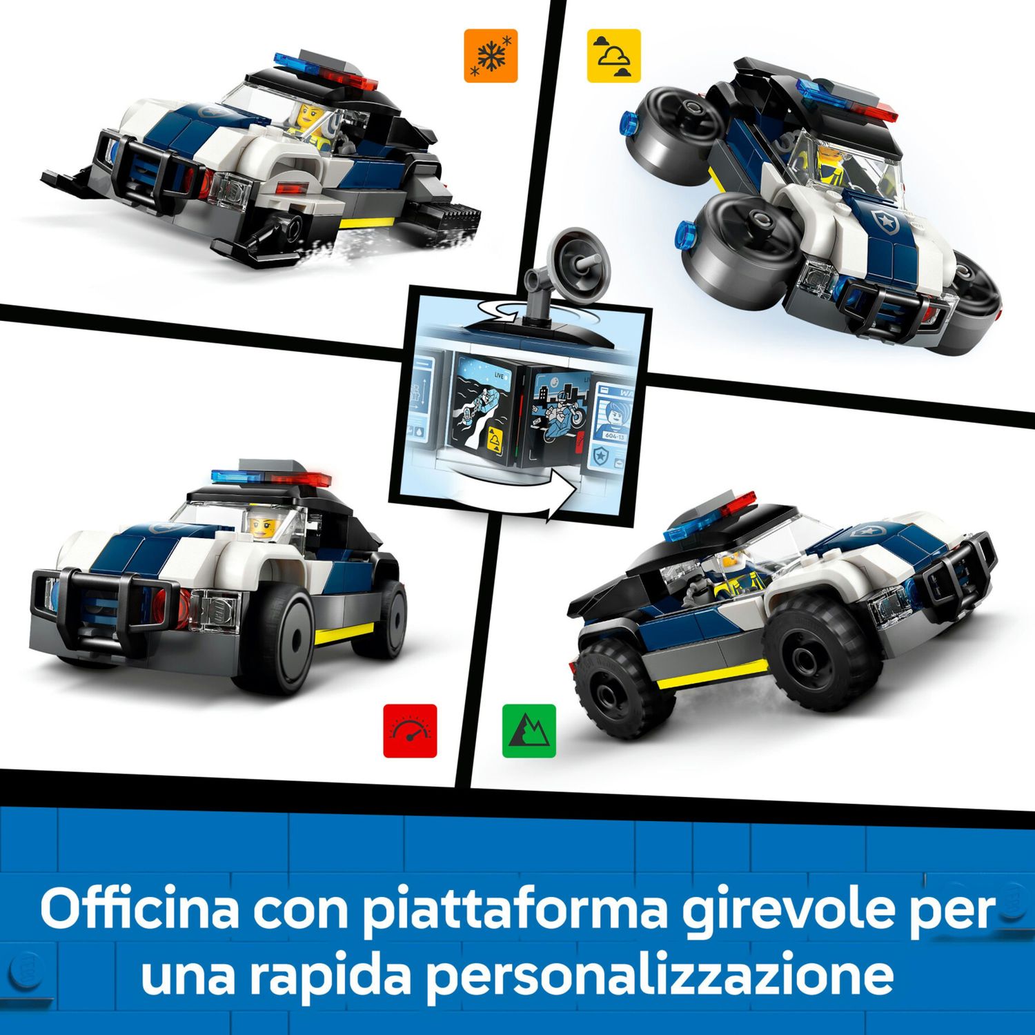 Lego city 60457 officina auto polizia: modulare, 4 minifigure 6+ - LEGO CITY, Lego