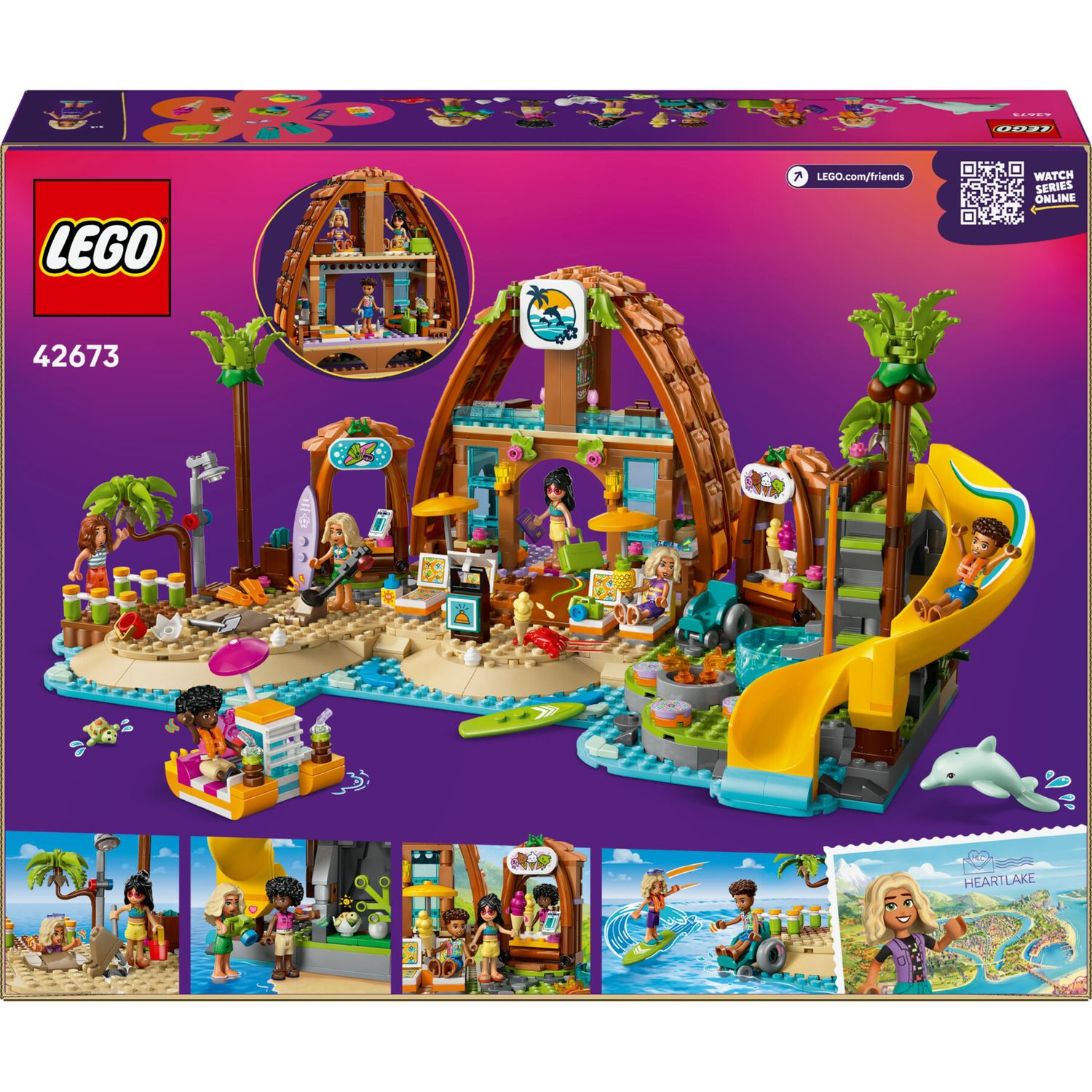 Lego friends 42673 vacanza beach resort: 6 mini bamboline 8+ - LEGO FRIENDS, Lego
