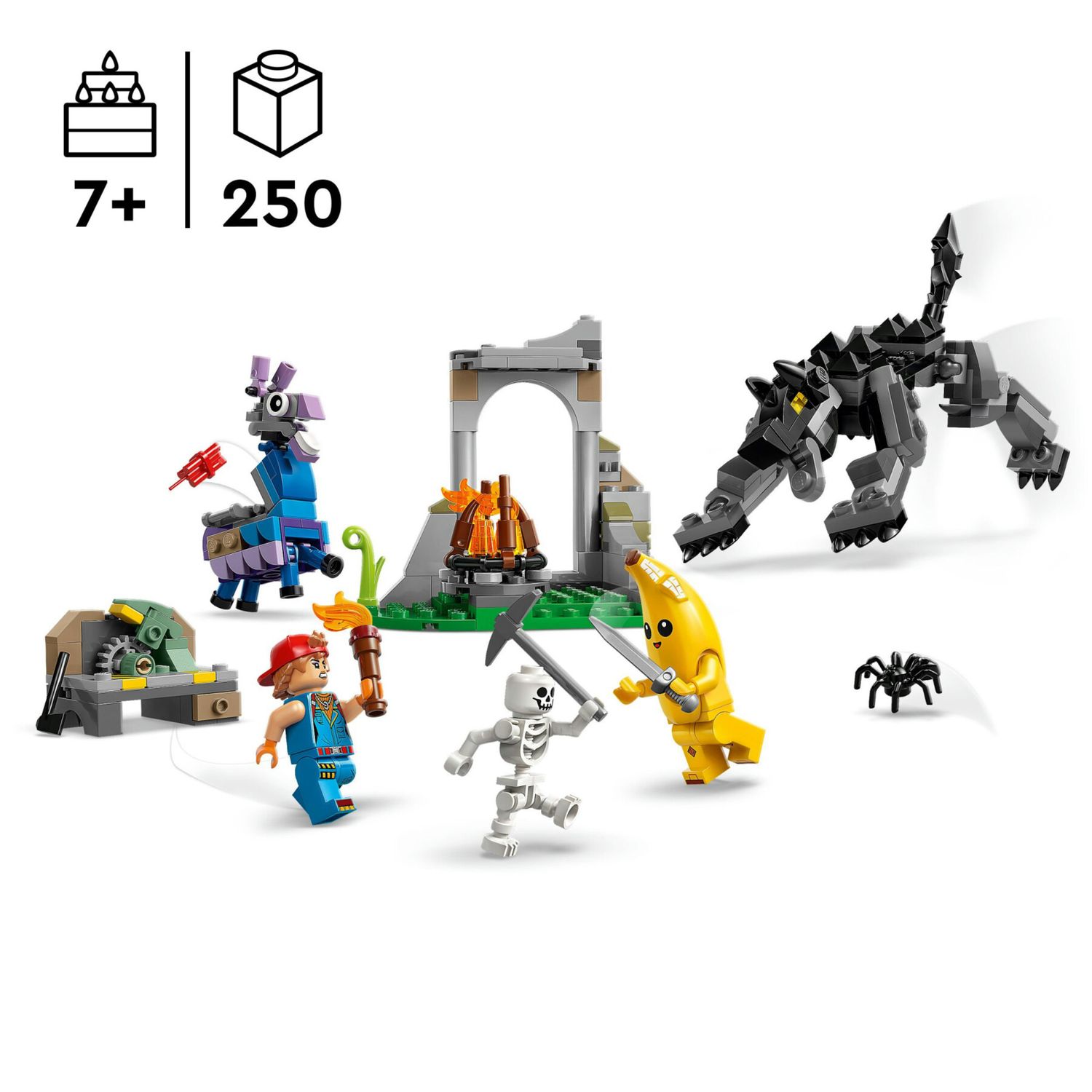 Lego fortnite 77075 campo bananita starter: 3 minifigure, gaming 7+ - Lego