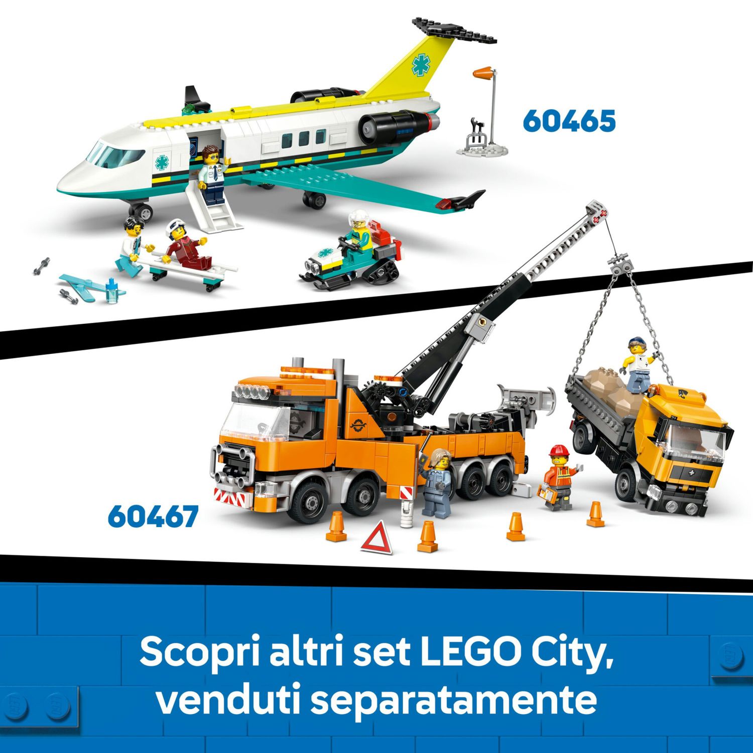 Lego city 60466 bulldozer giallo: veicolo cantiere, 3 minifigure 8+ - LEGO CITY, Lego