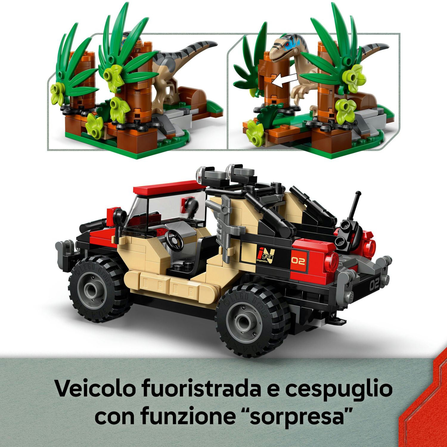 Lego jurassic world – 76972 – fuga dal raptor in fuoristrada - Jurassic World, LEGO JURASSIC WORLD, Lego