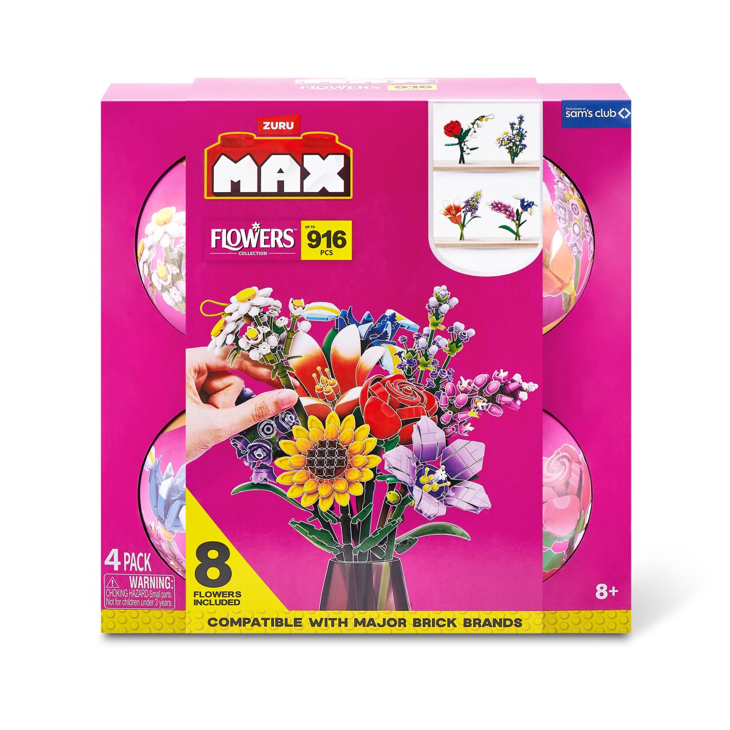 Max flowers 4 pack: set da giardino, 8 fiori - assortito - DB LINE