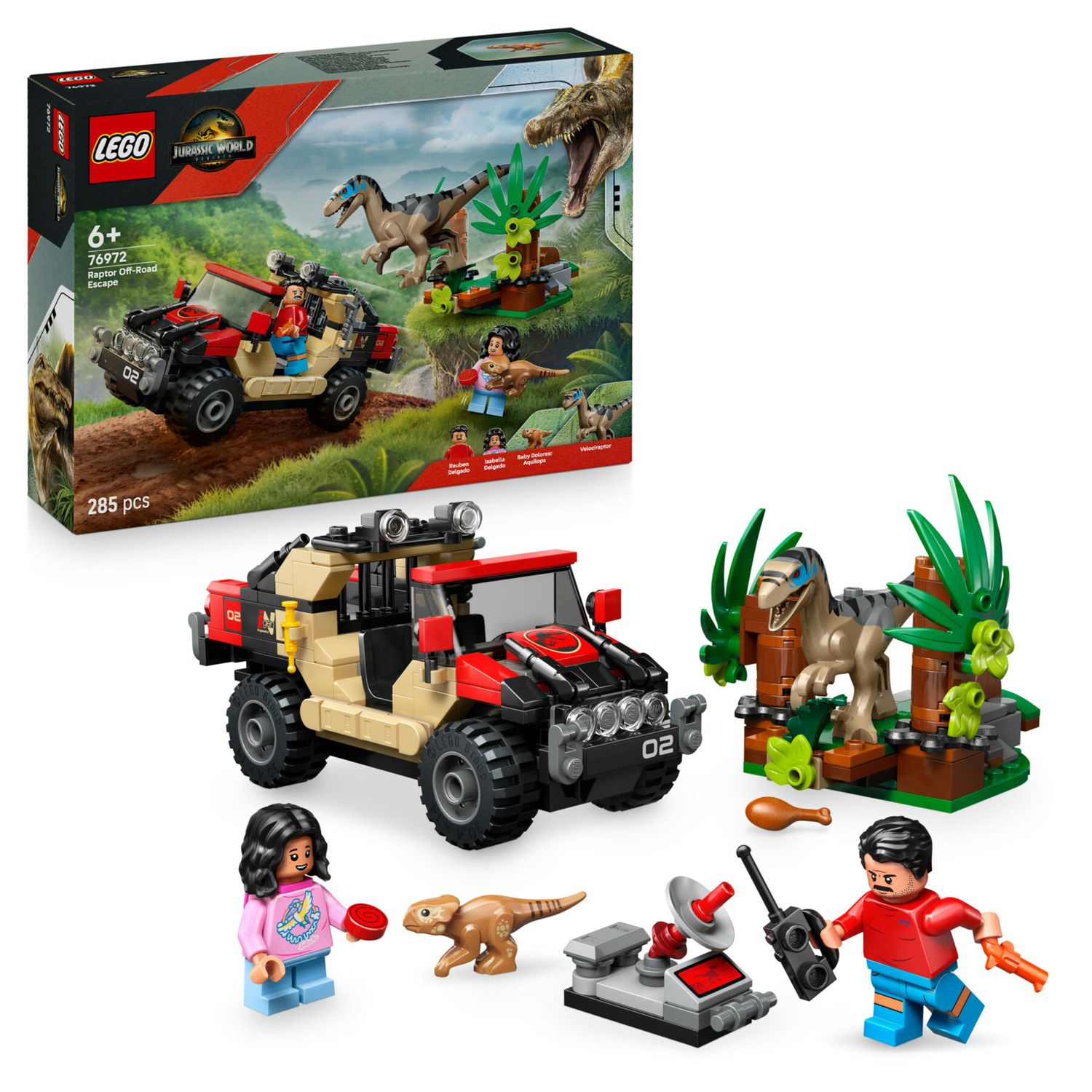 Lego jurassic world – 76972 – fuga dal raptor in fuoristrada - Jurassic World, LEGO JURASSIC WORLD, Lego