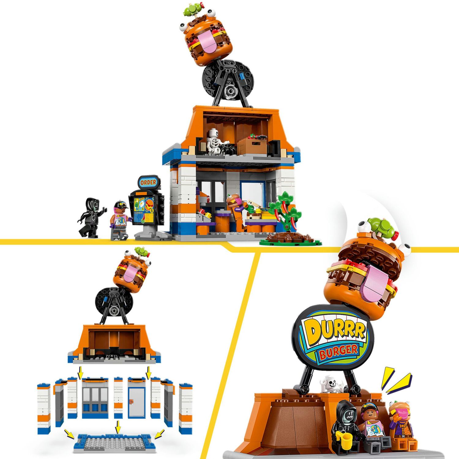 Lego fortnite 77076 ristorante durrr burger: 3 minifigure, gaming 10+ - Lego