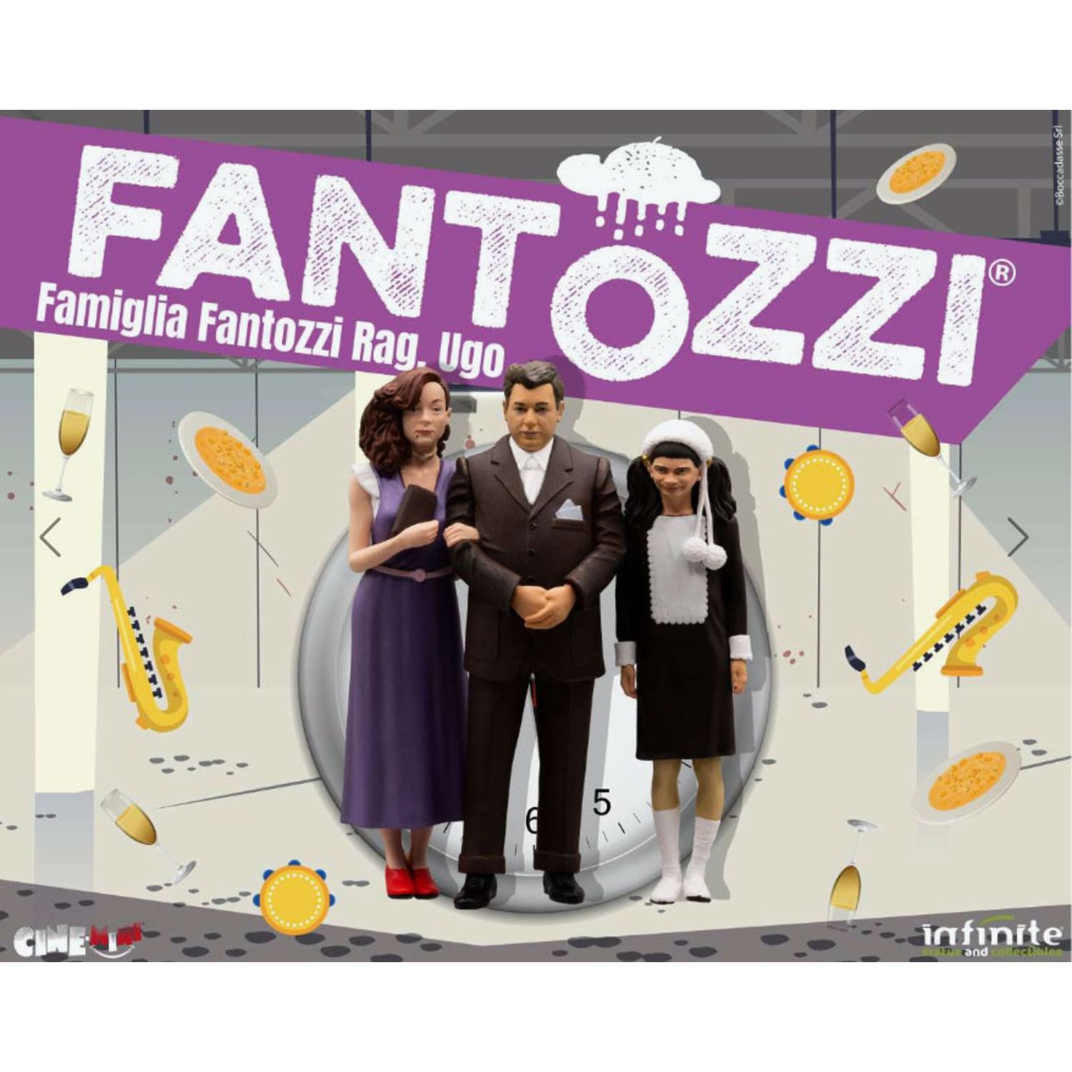 Fantozzi mini figure serie 2  famiglia fantozzi rag. ugo - set 5 personaggi 10 cm pvc - DB LINE