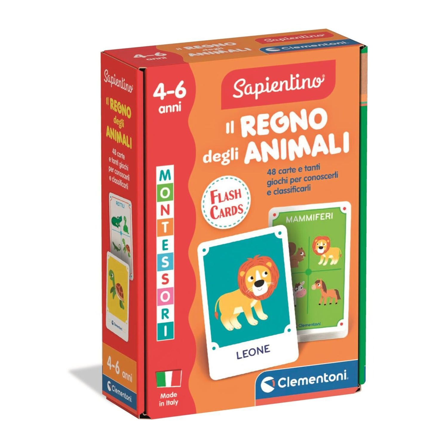 Clementoni - flash card montessori - il regno degli animali - 16479 - CLEMENTONI