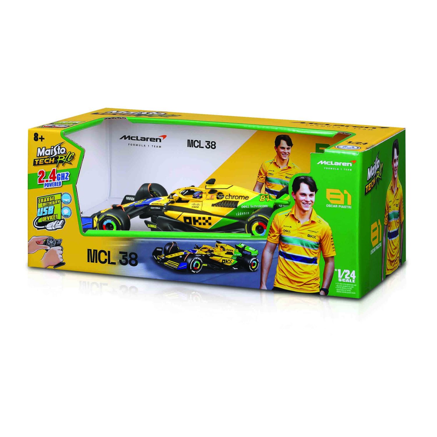 Maisto tech - rc f1 mclaren mcl38 norris - scala 1:24 - BBURAGO