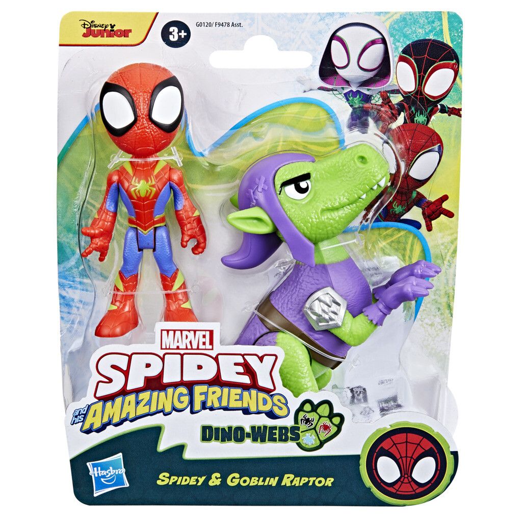 Hasbro spidey e i suoi fantastici amici - spidey con cattivo dino spidey, assortito - 3+ - SPIDEY