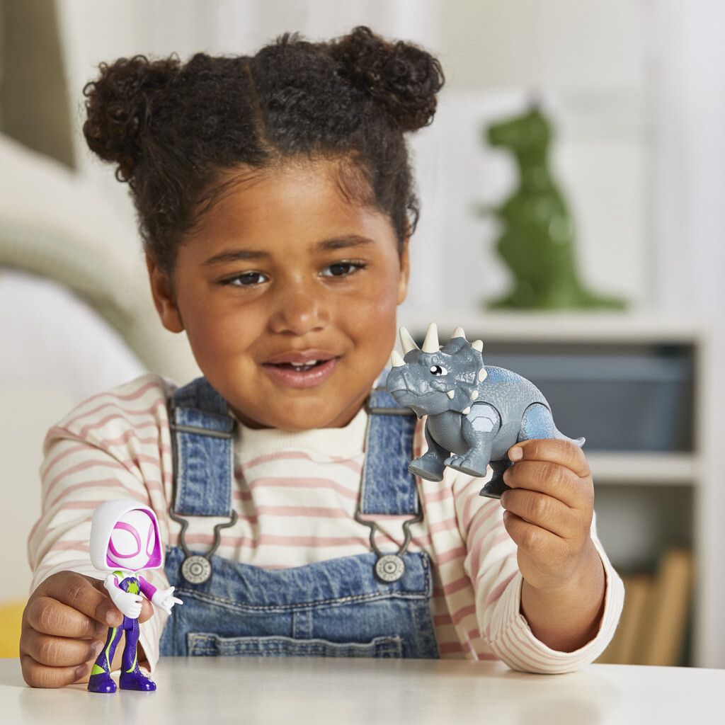 Hasbro spidey e i suoi fantastici amici - spidey con cattivo dino spidey, assortito - 3+ - SPIDEY