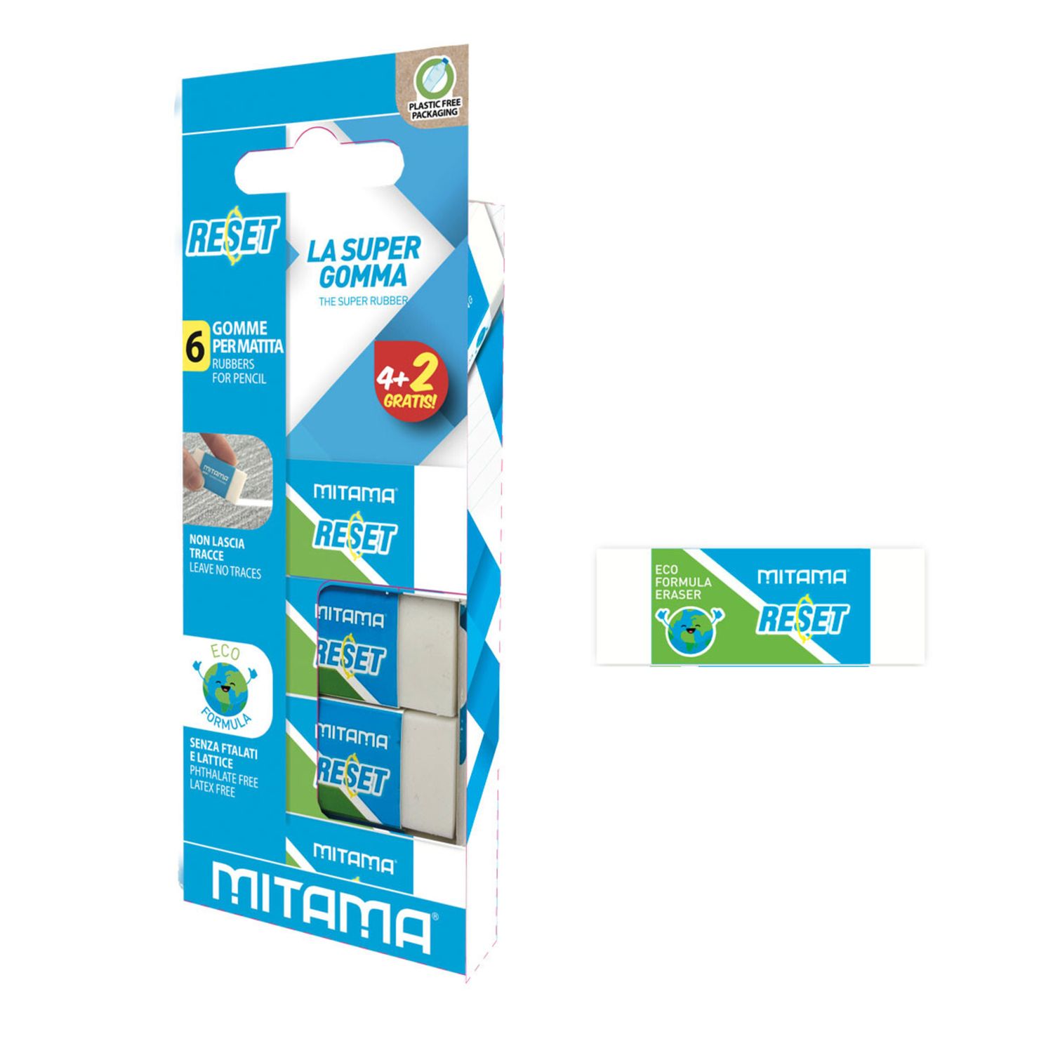 Mitama - gomma bianca grande - pack 4+2 in carta - MITAMA