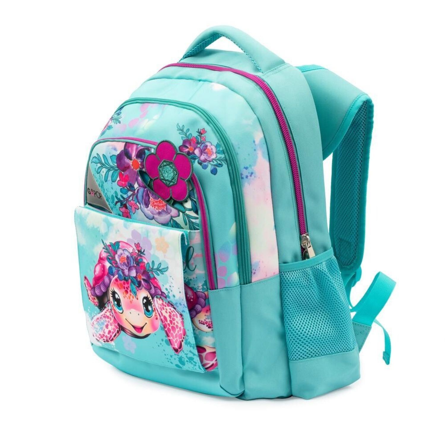 Zaino scuola  round turtle bloom - GO POP
