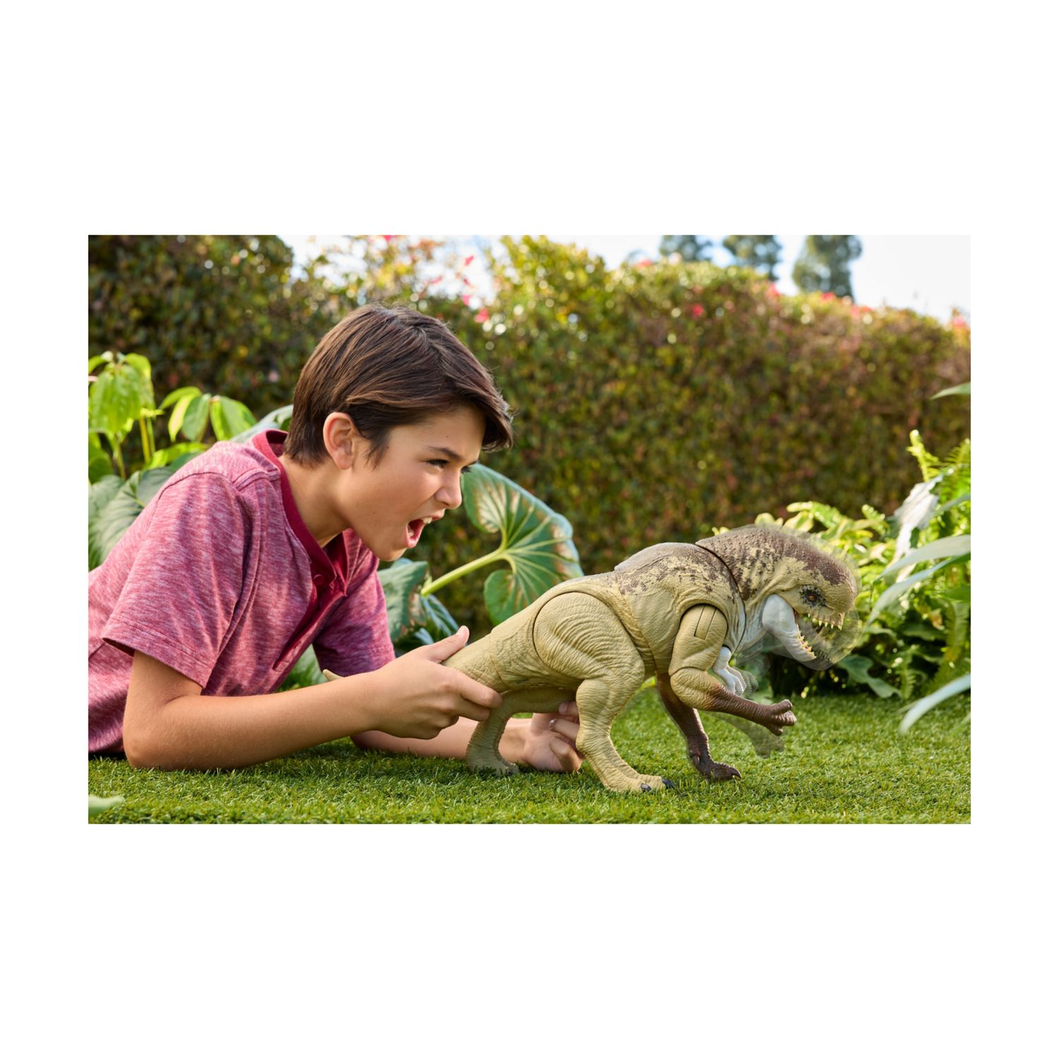 Mattel jurassic world la rinascita - distortus rex ruggito devastante, dinosauro con design fedele al film e 2 mosse d'attacco incluse - Jurassic World