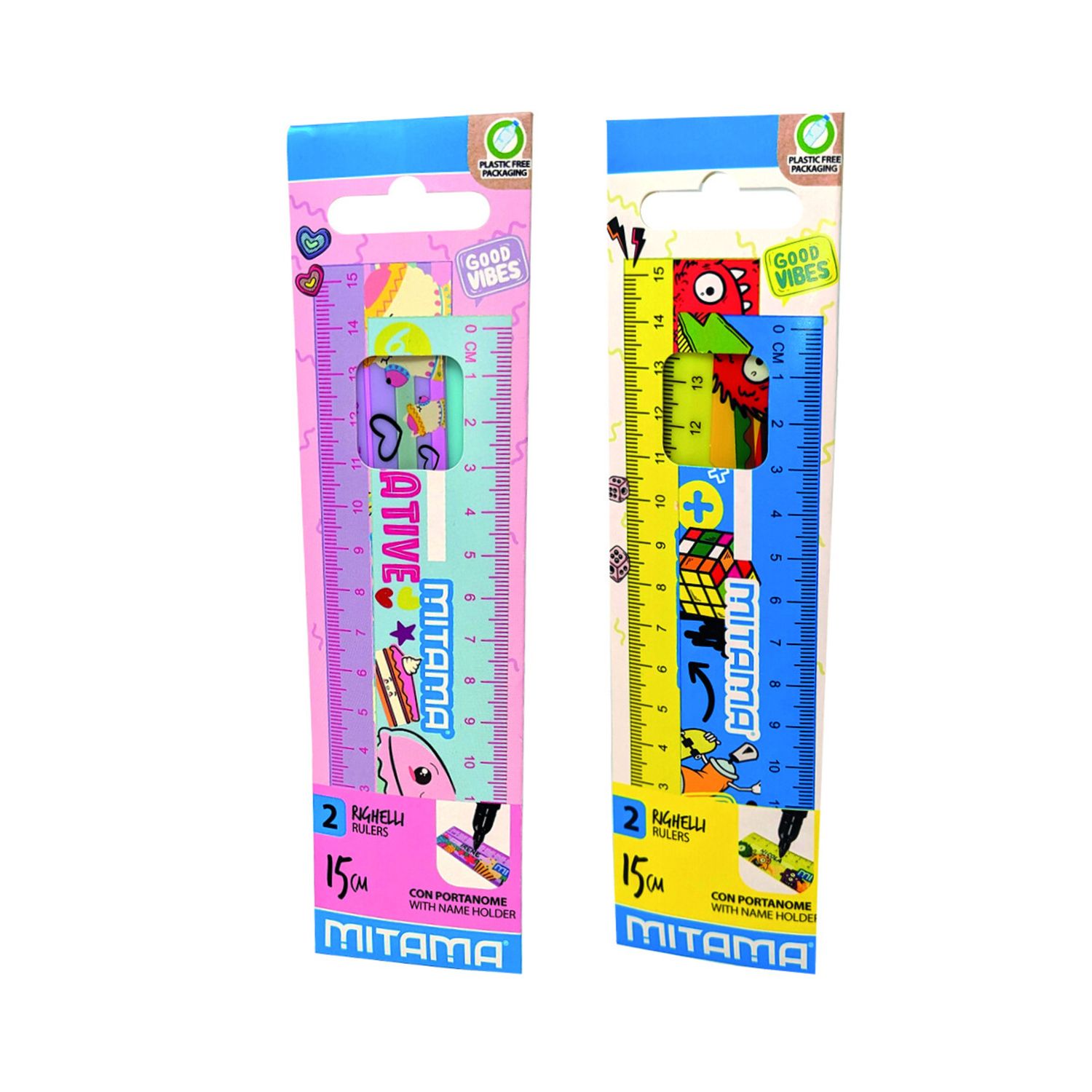 Doppiodecimetro mitama, 15 cm.,  good vibes, pack in carta  2 pz - MITAMA