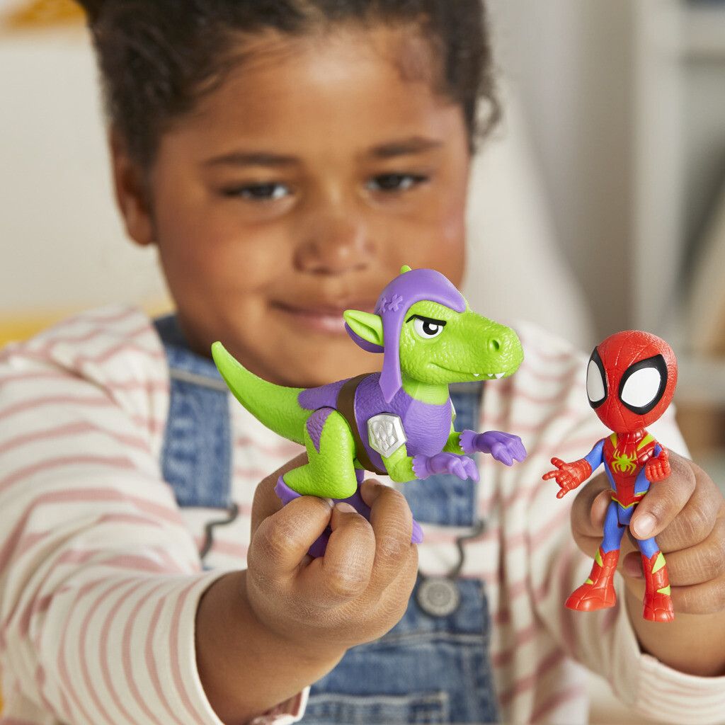 Hasbro spidey e i suoi fantastici amici - spidey con cattivo dino spidey, assortito - 3+ - SPIDEY