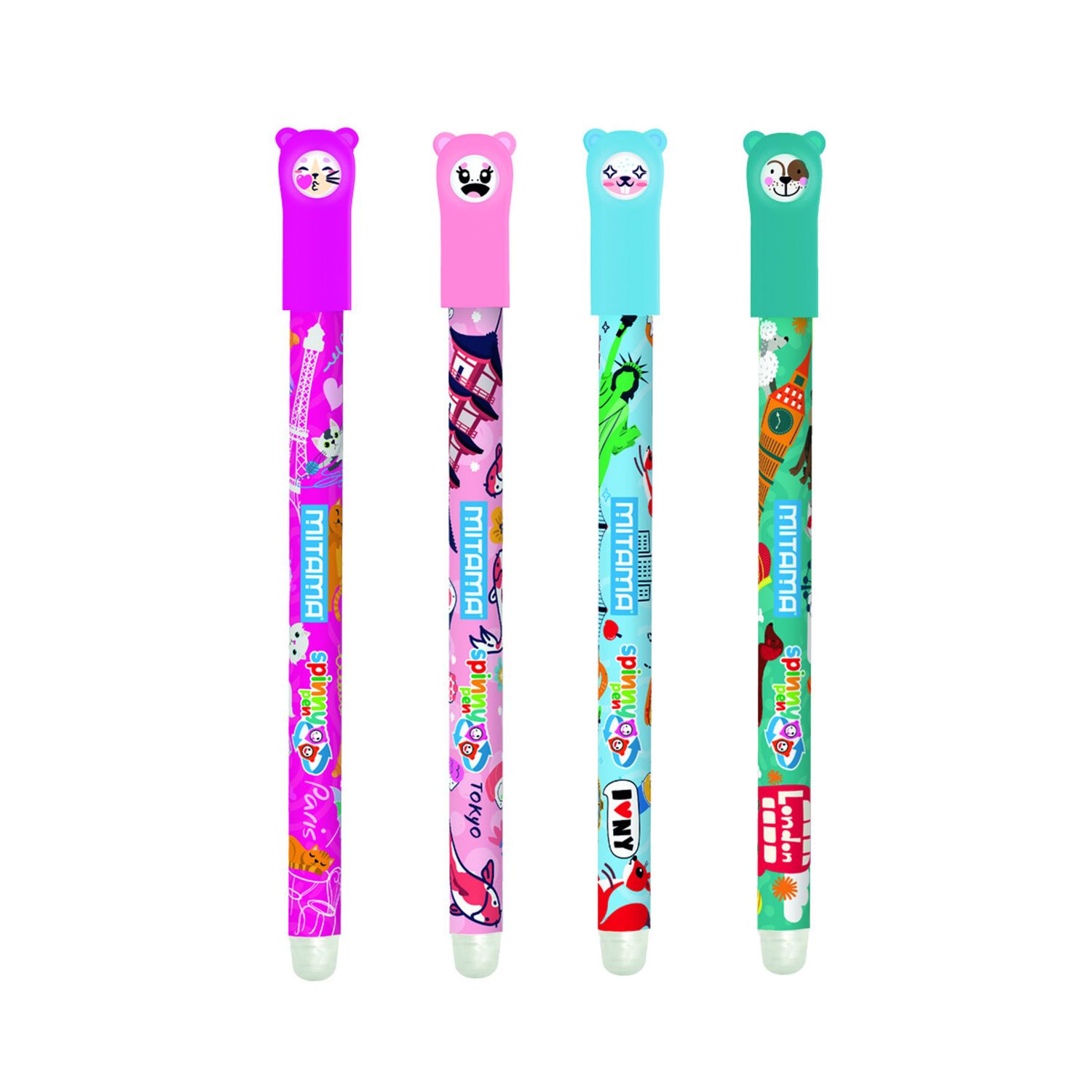 Mitama - spinny pen travel cancellabile 0.7 mm - pack 2 pz assortito - MITAMA