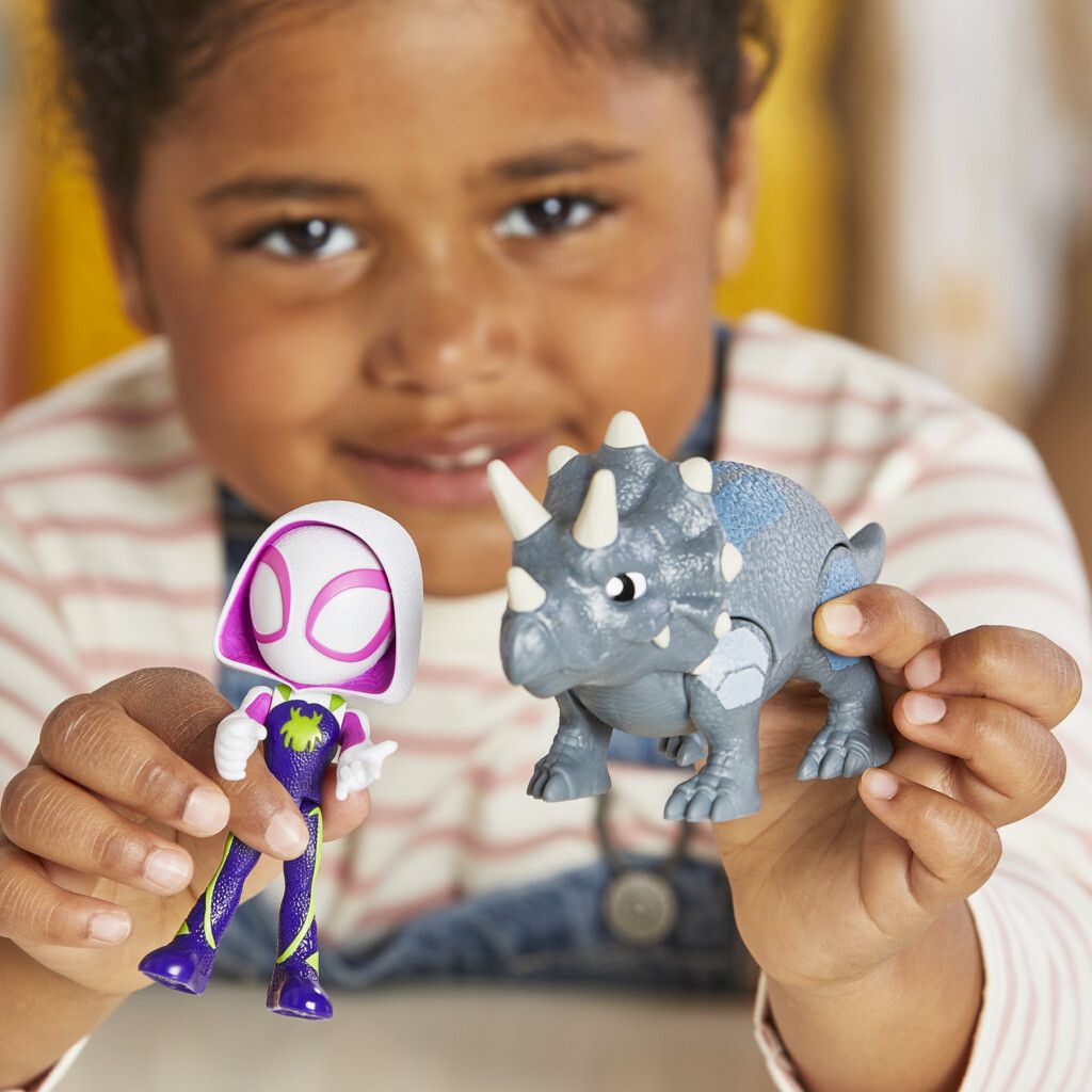 Hasbro spidey e i suoi fantastici amici - spidey con cattivo dino spidey, assortito - 3+ - SPIDEY