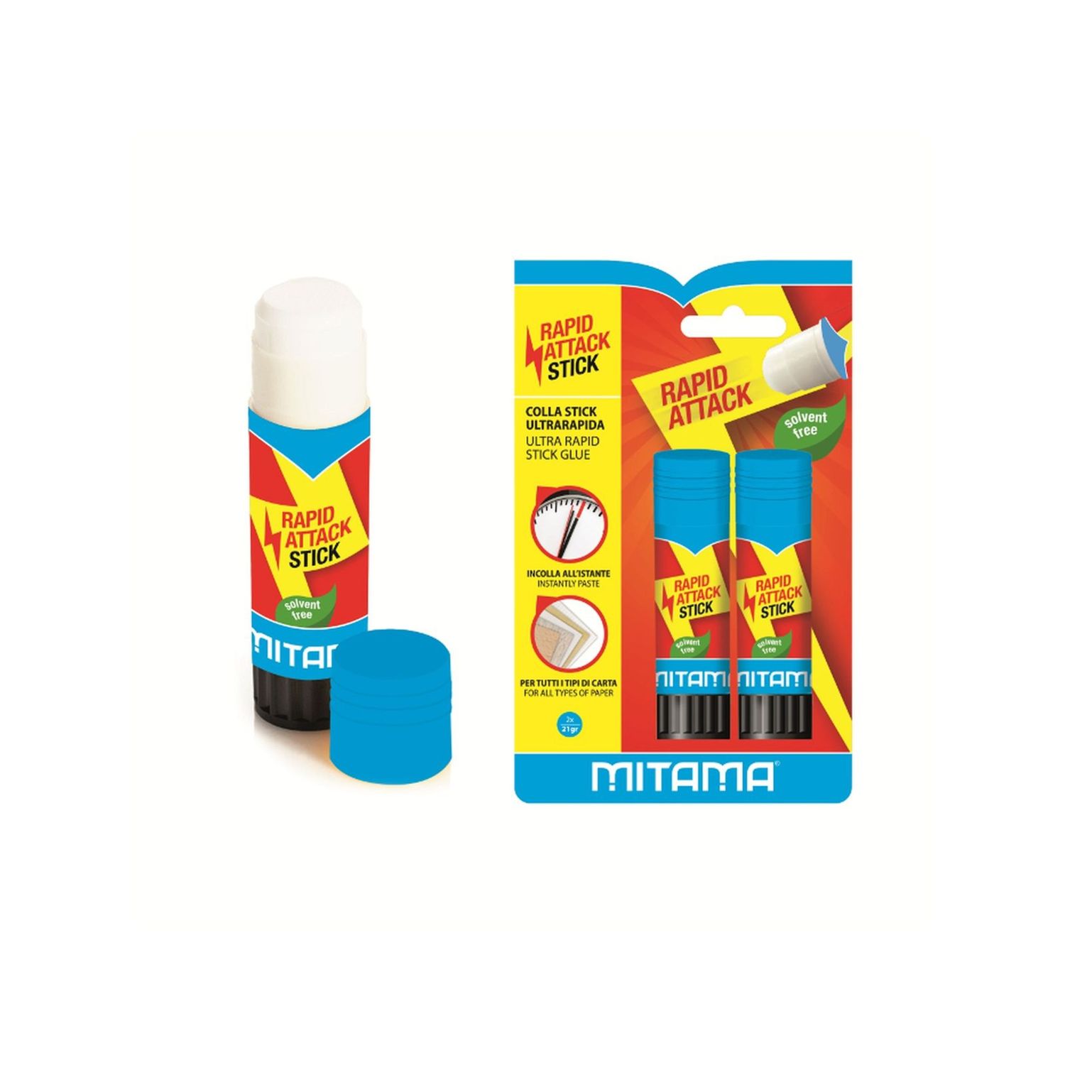Colla stick 21gr. mitama strong glue, solvent free, bl. 2 pz - MITAMA