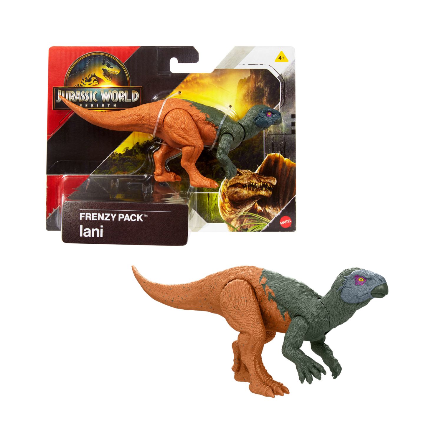 Mattel jurassic world la rinascita - iani frenzy, dinosauro snodato con design ispirato al film e articolazioni mobili - Jurassic World