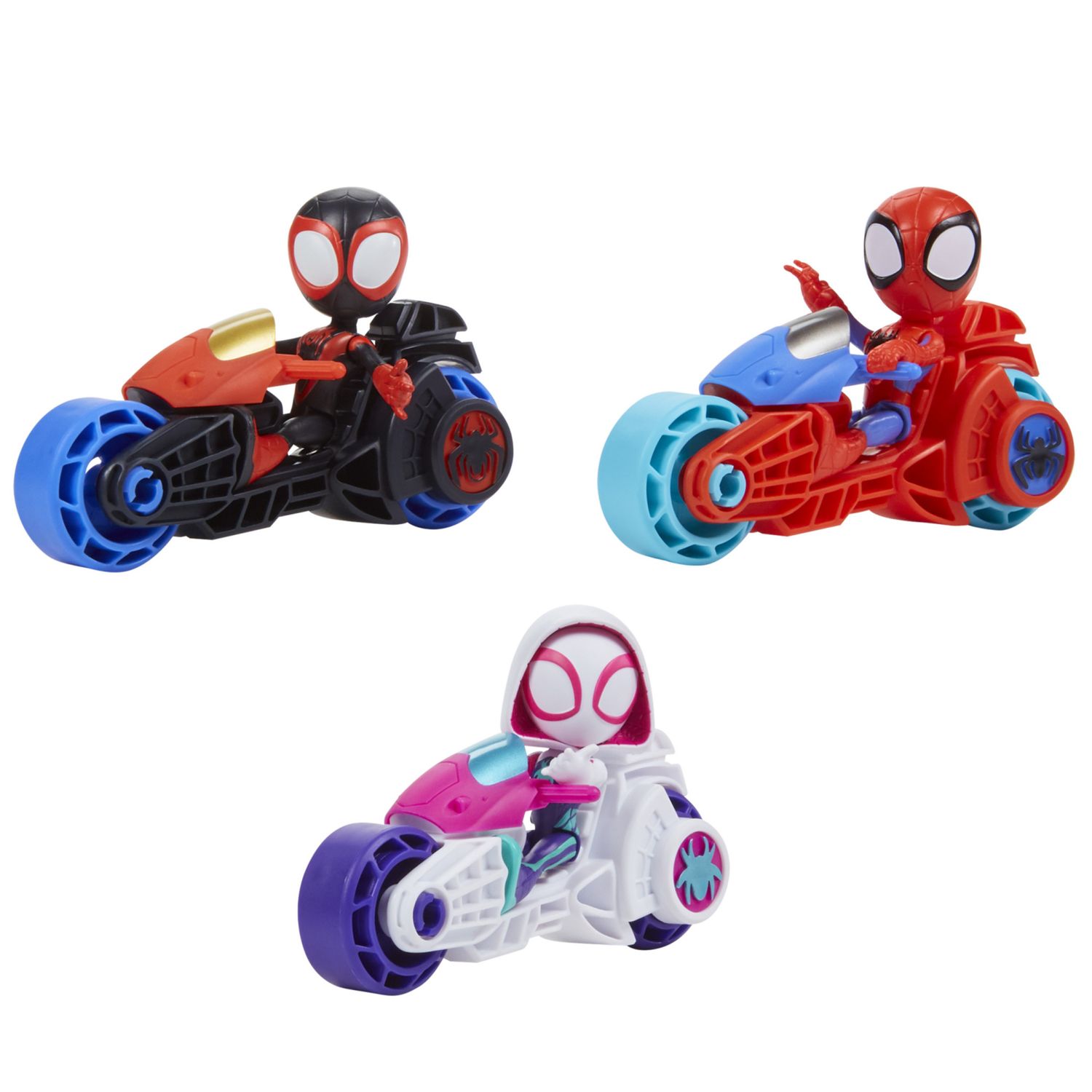 Hasbro marvel spidey e i suoi fantastici amici - action figure con moto giocattolo, giocattoli prescolari per bambini e bambine - SPIDEY