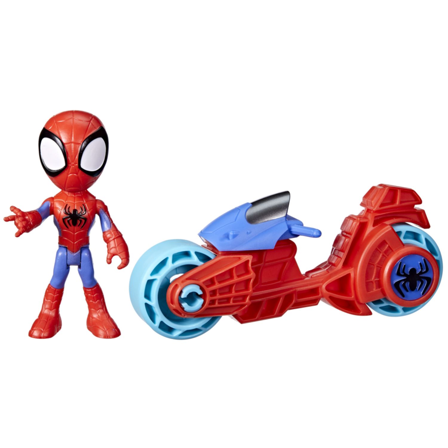 Hasbro marvel spidey e i suoi fantastici amici - action figure con moto giocattolo, giocattoli prescolari per bambini e bambine - SPIDEY