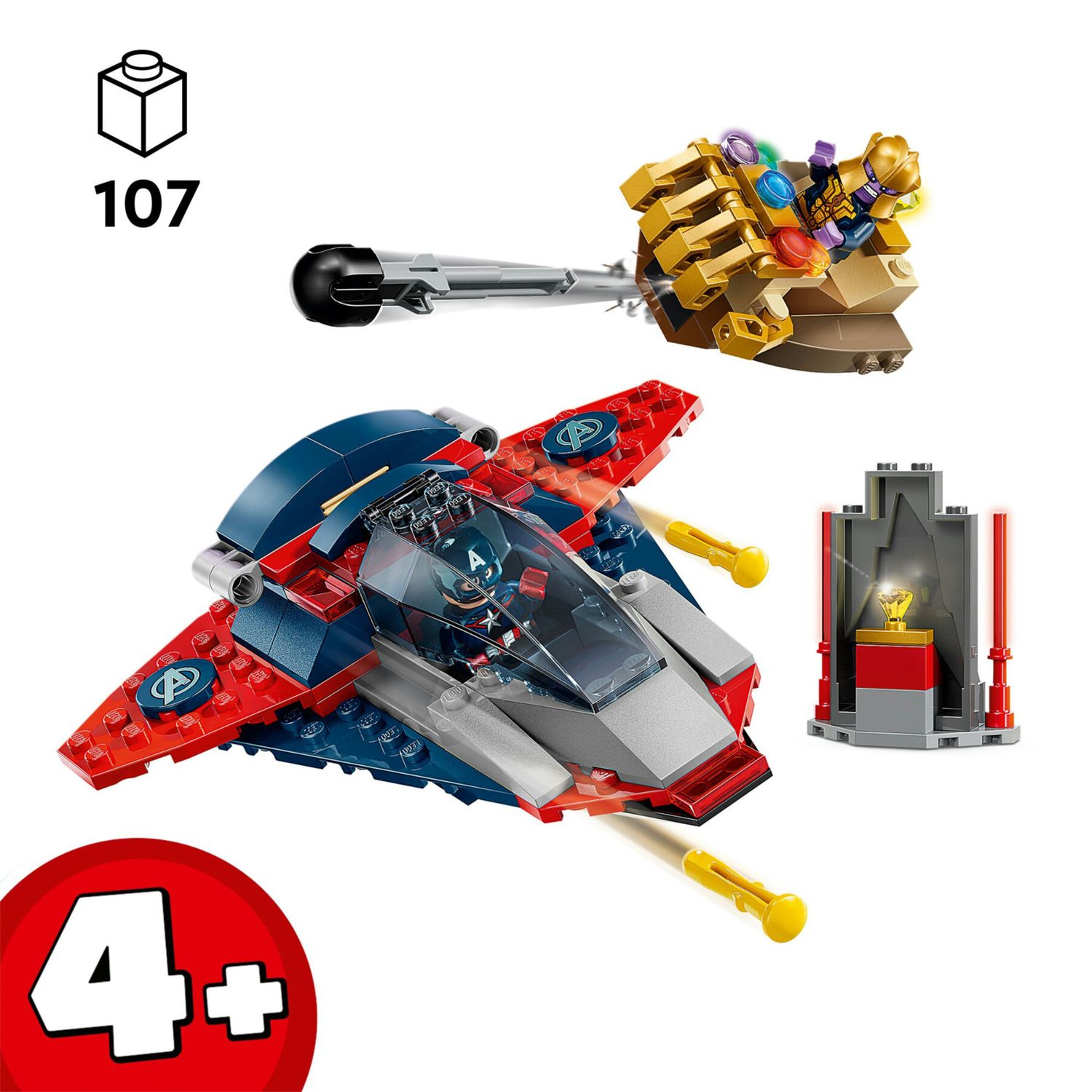 Lego marvel 76319 - capitan america vs thanos con aereo 4+ - LEGO SUPER HEROES, Lego