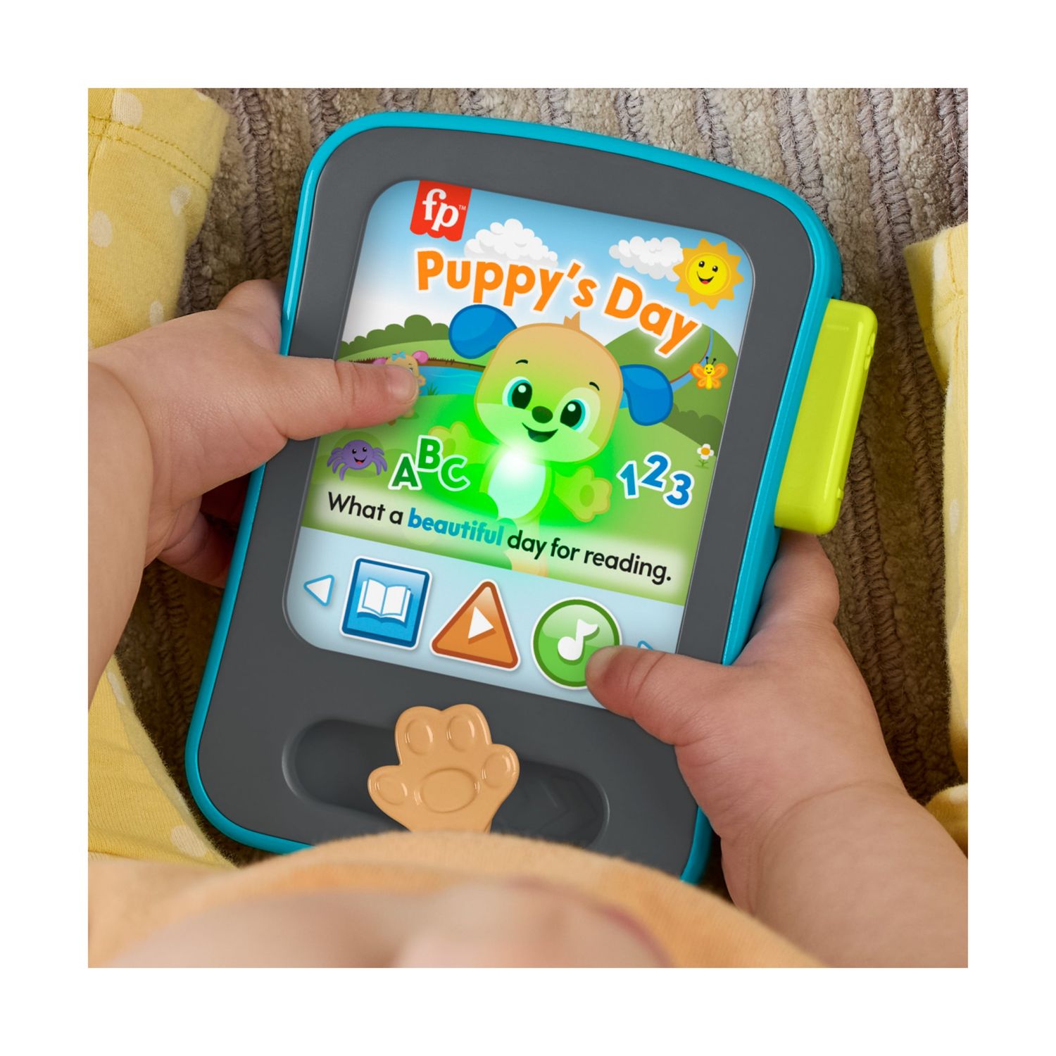 Fisher-price - tablet delle storie di cagnolino, finto e-reader con luci, canzoni didattiche e classiche filastrocche - FISHER PRICE