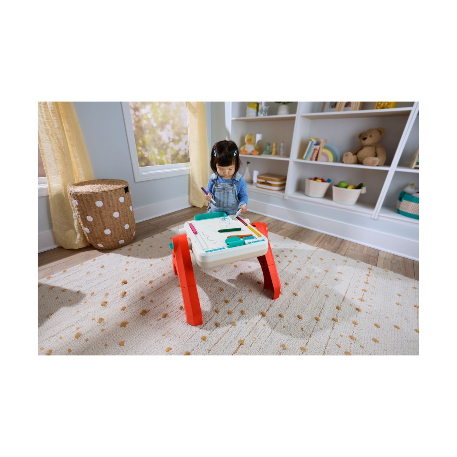 Fisher-price - tavolino attività 4 in 1, pannello interattivo e cavalletto d'arte, con luci, suoni e canzoncine - FISHER PRICE