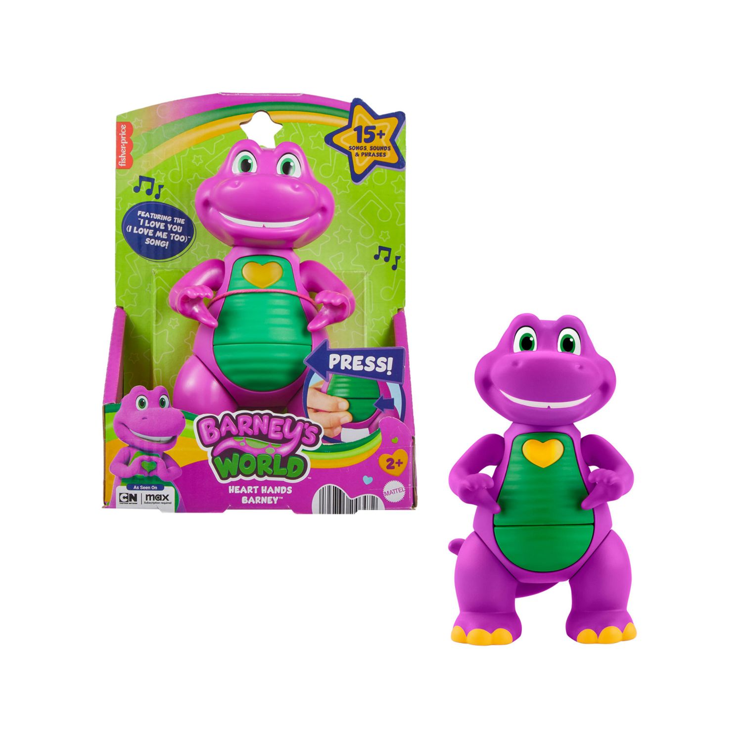 Fisher-price il mondo di barney - barney mani a cuore, personaggio musicale alto 14+ cm con luci e suoni - FISHER PRICE